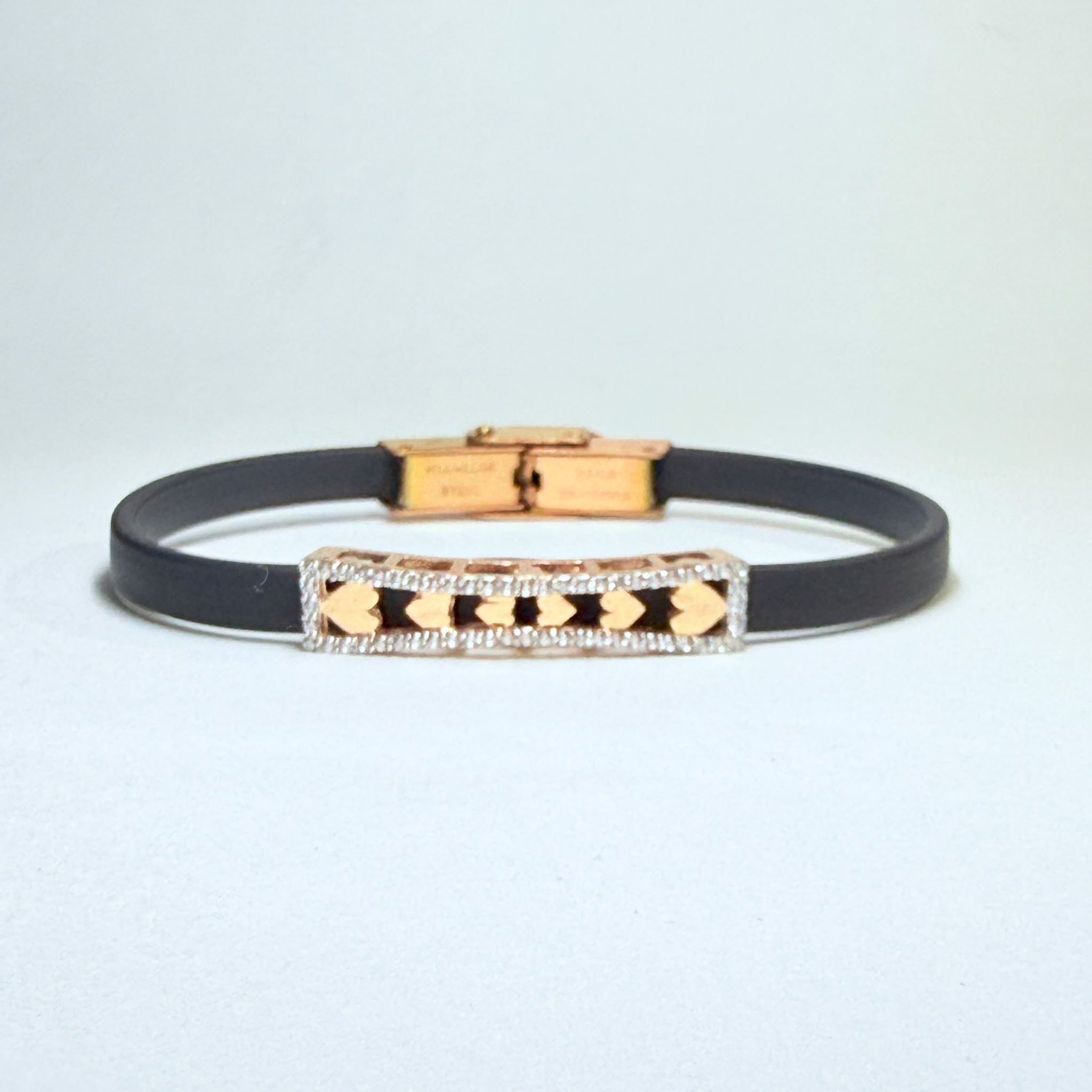Heart Motif 925 Silver Rakhi with Black Silicone Band – Aneytri Exclusive