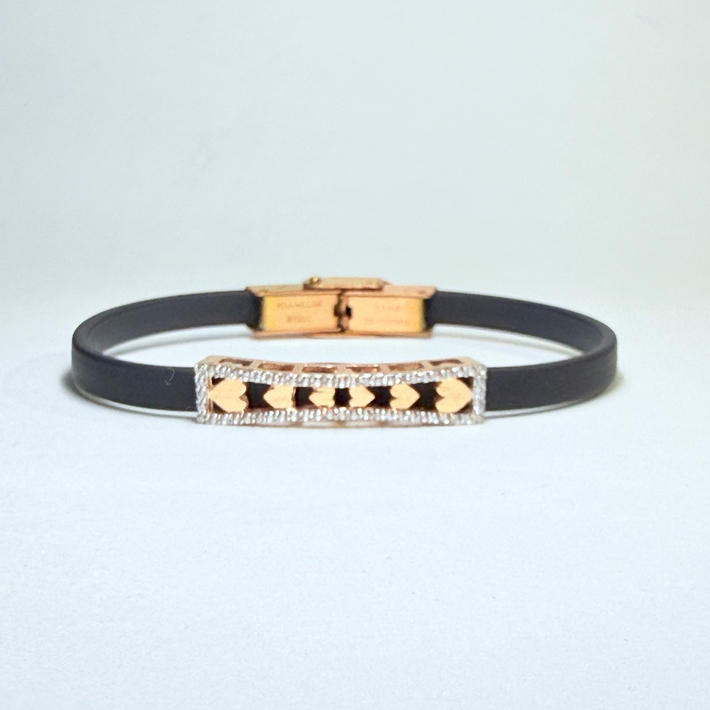 Heart Motif 925 Silver Rakhi with Black Silicone Band – Aneytri Exclusive