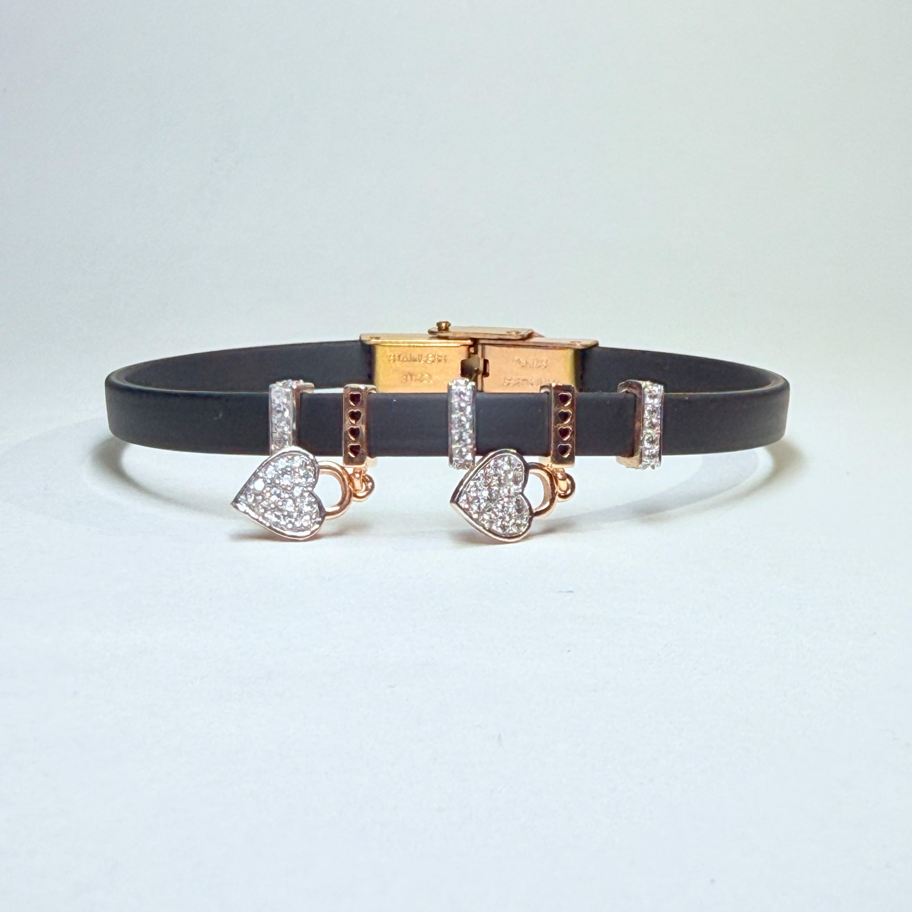 925 Silver Twin Heart Designer Rakhi with Black Band – Aneytri Jewelry