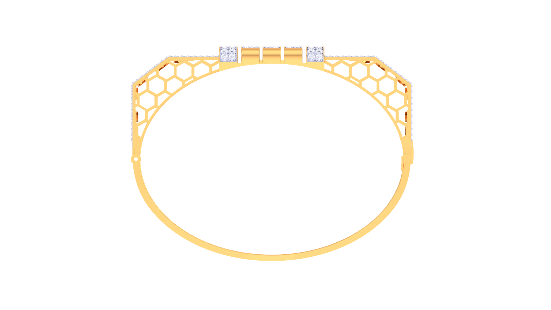 Geometric Grace 925 Silver Bangle for Girls in Rose Gold & Gold Finish