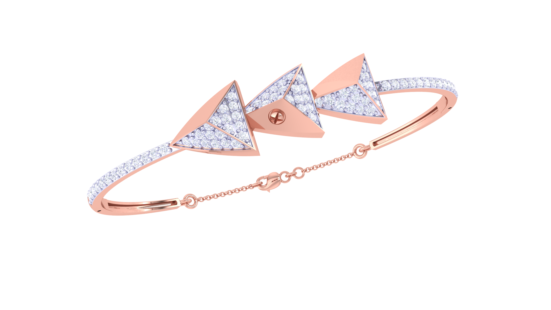 Trinity Spark 925 Silver Bangle for Girls in Rose Gold & Gold Finish