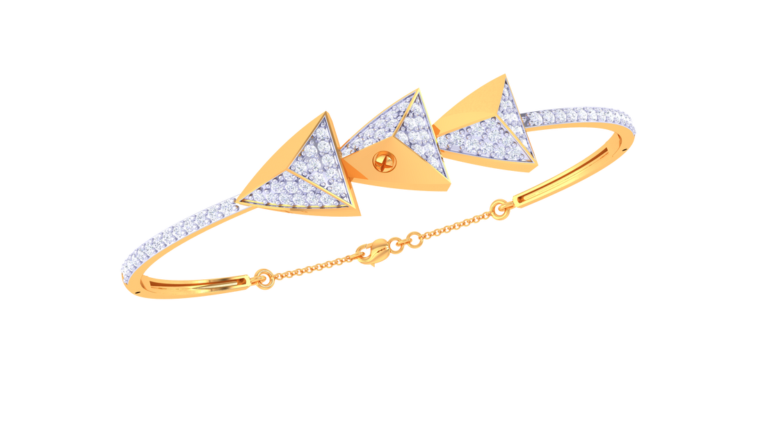 Trinity Spark 925 Silver Bangle for Girls in Rose Gold & Gold Finish