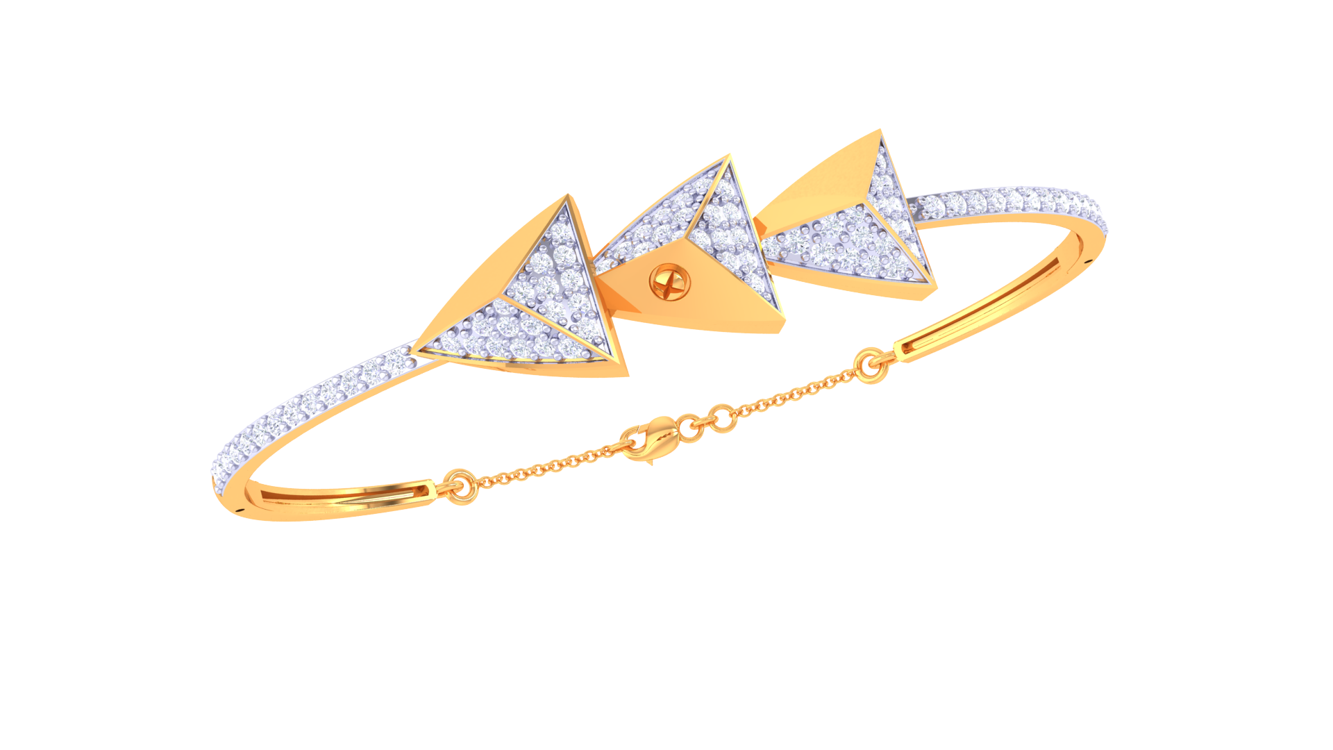 Trinity Spark 925 Silver Bangle for Girls in Rose Gold & Gold Finish