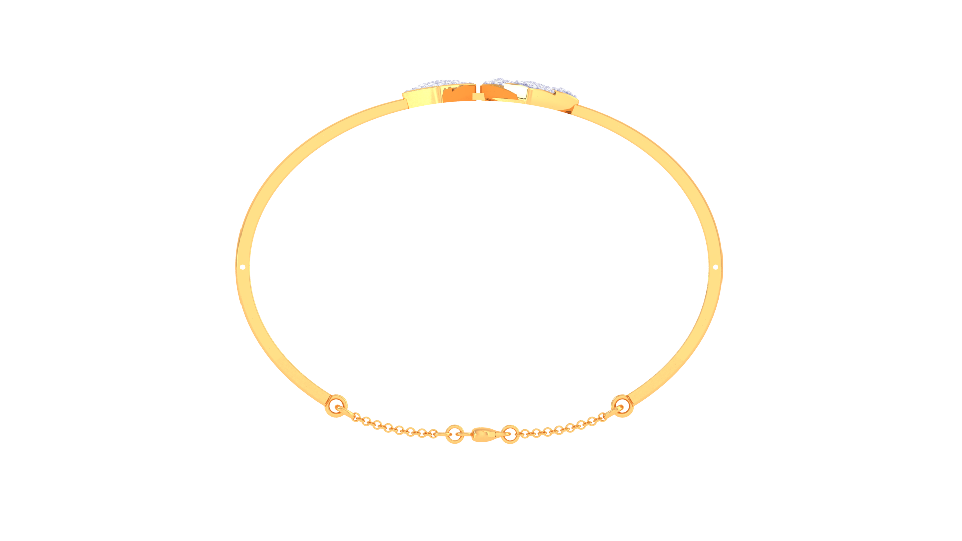 Elegant Dual Square 925 Silver Bangle for Girls in Rose Gold & Gold Finish
