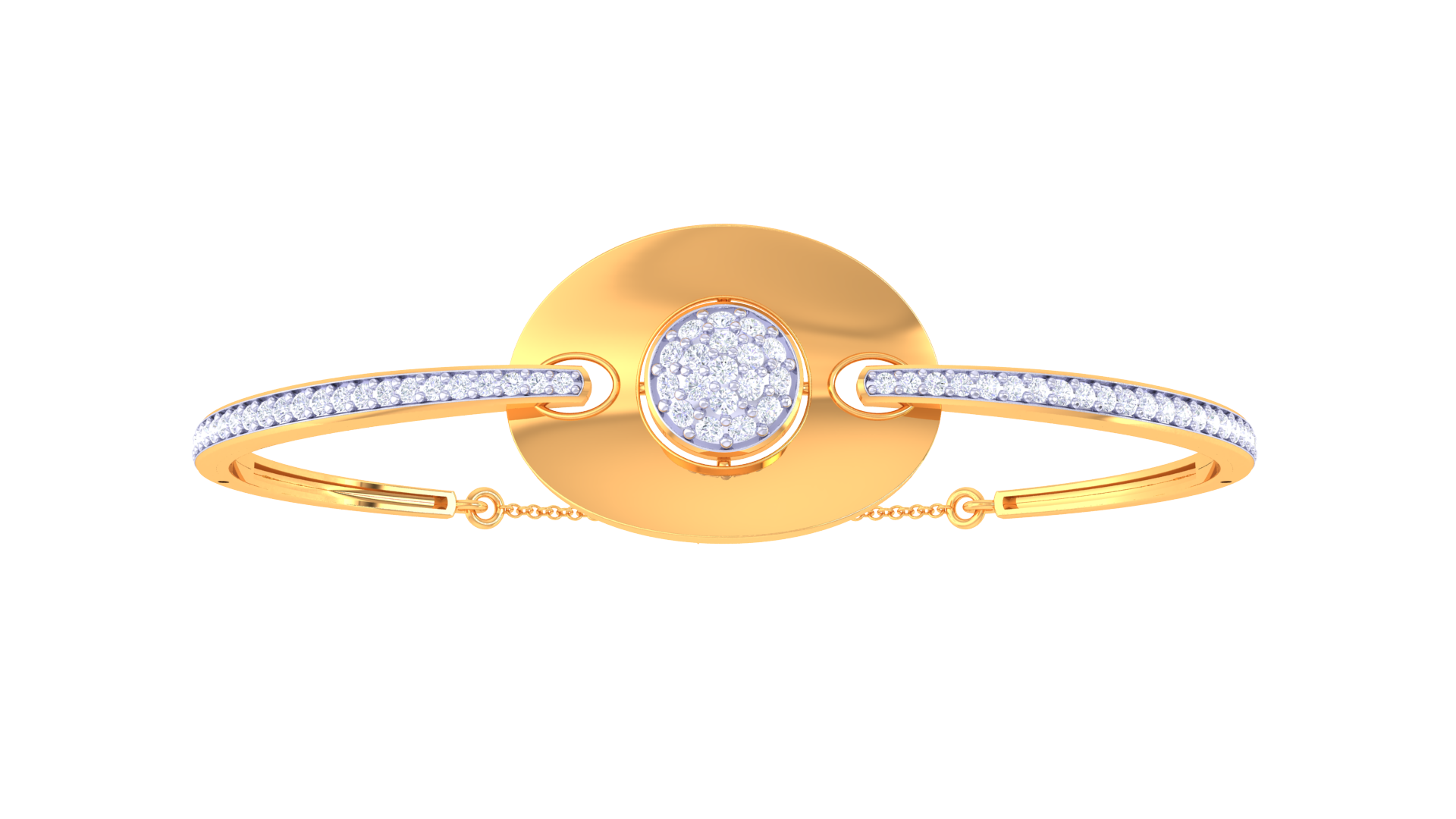 Radiant Circle Charm 925 Silver Bangle for Girls in Rose Gold & Gold Finish