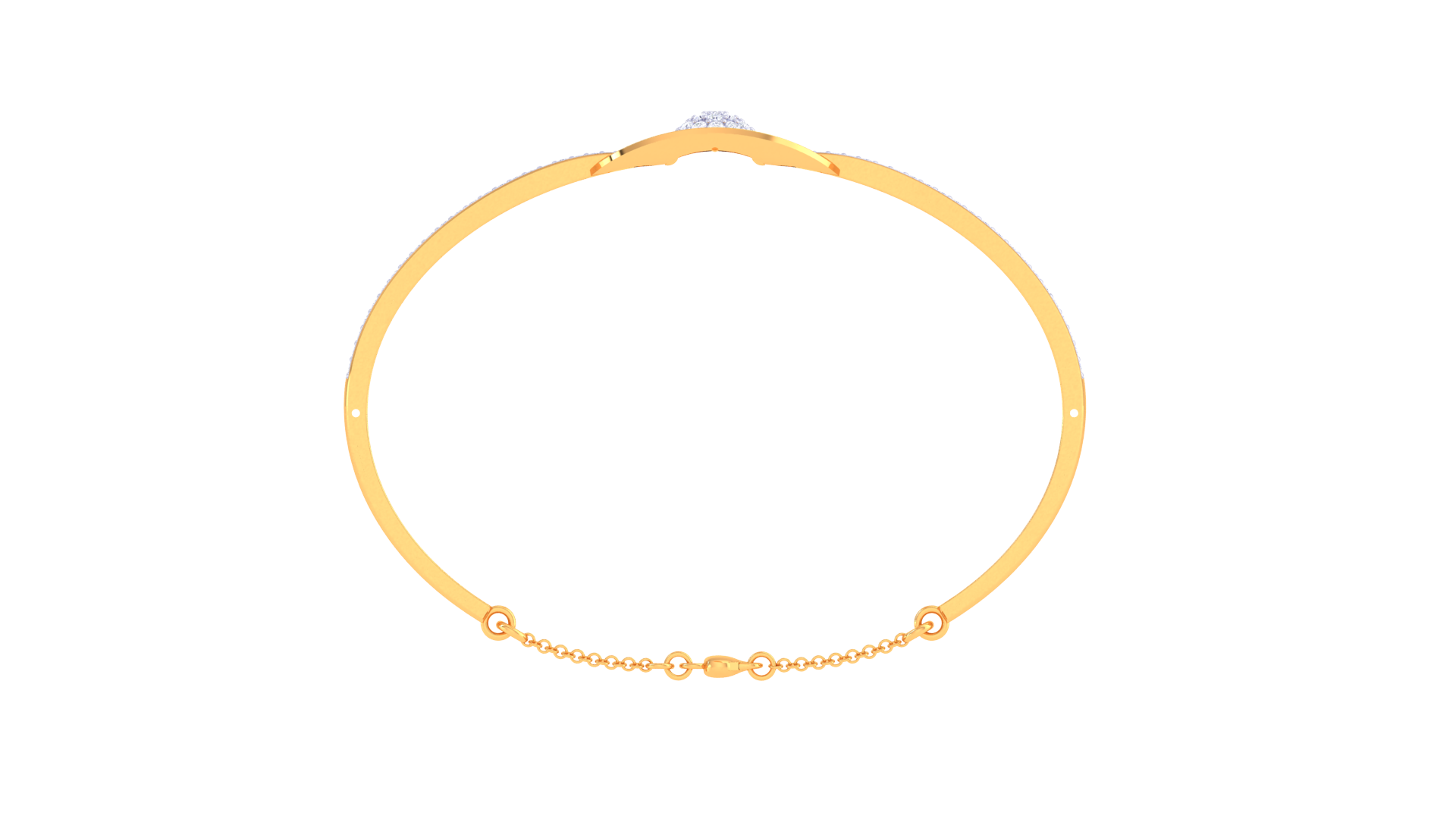 Radiant Circle Charm 925 Silver Bangle for Girls in Rose Gold & Gold Finish
