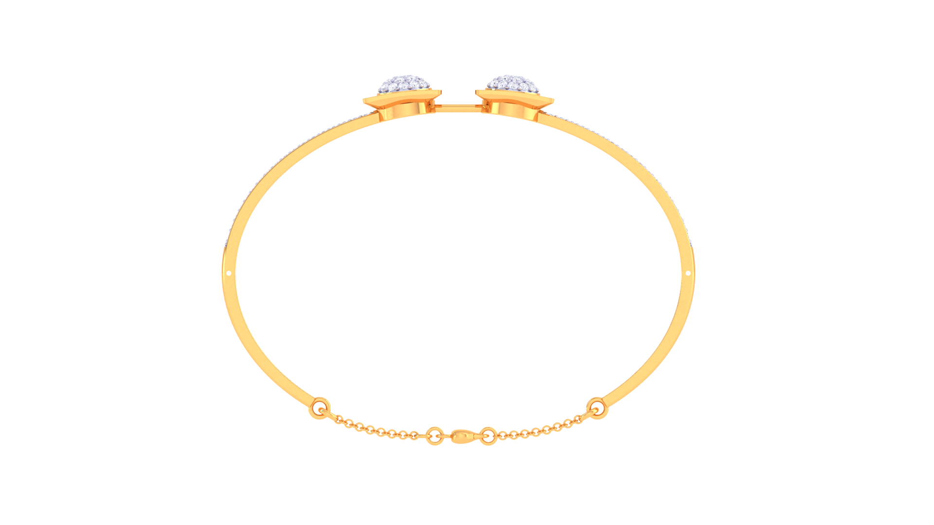 Elegant Dual Square 925 Silver Bangle for Girls in Rose Gold & Gold Finish