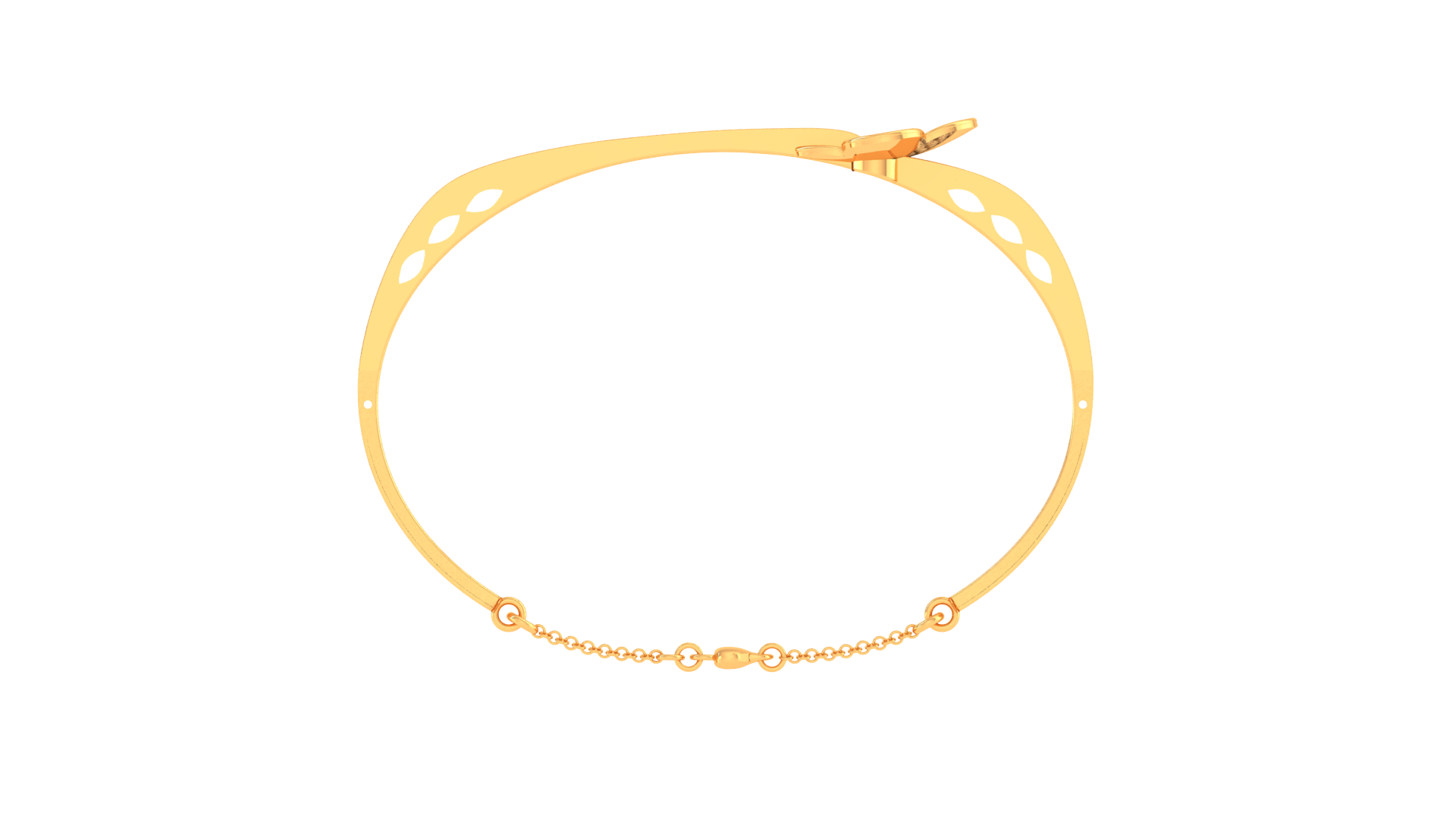 Elegant Clover Charm 925 Silver Bangle for Girls in Rose Gold & Gold Finish