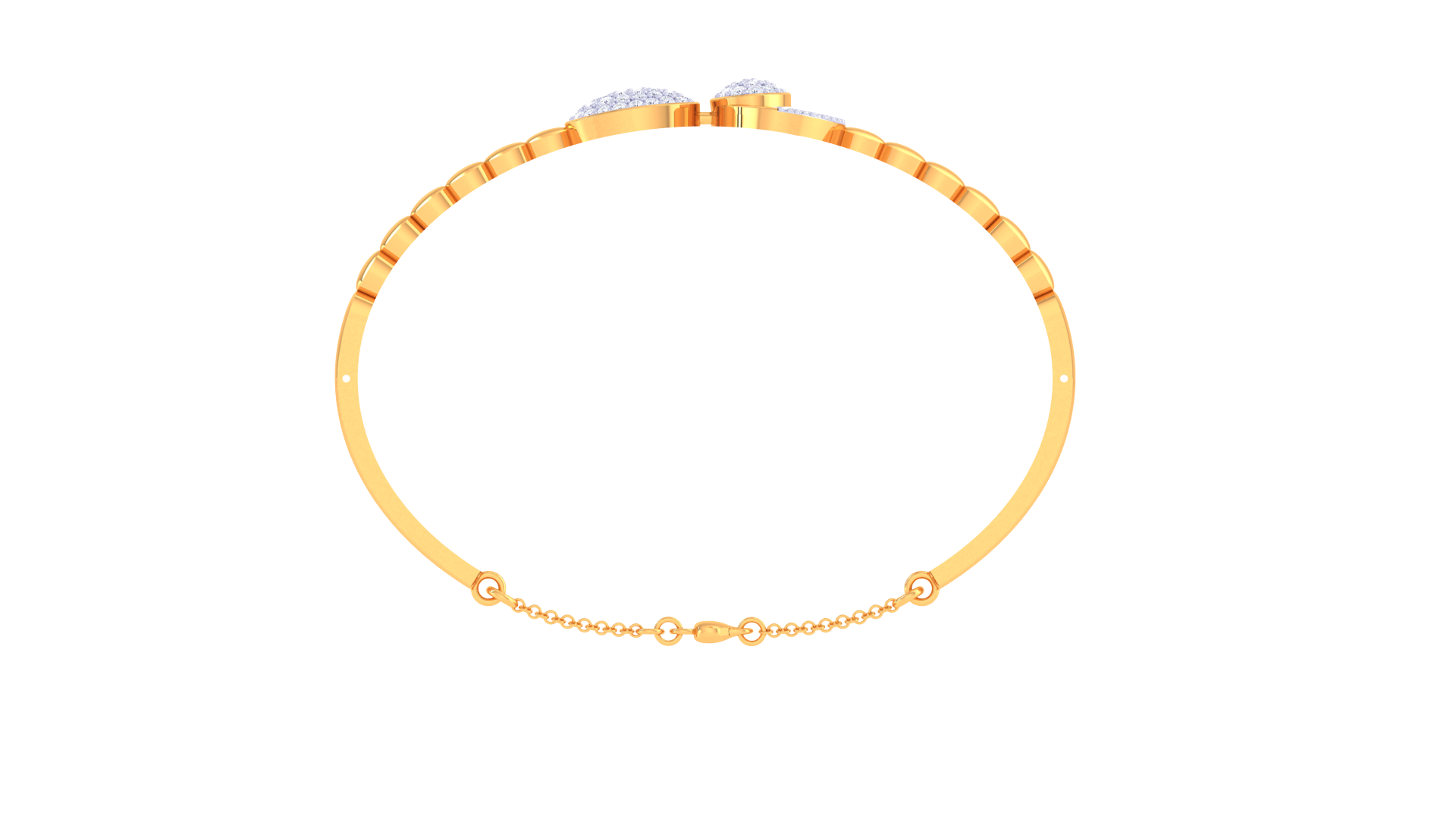 Elegant Twin Oval Sparkle 925 Silver Bangle for Girls in Rose Gold & Gold Finish