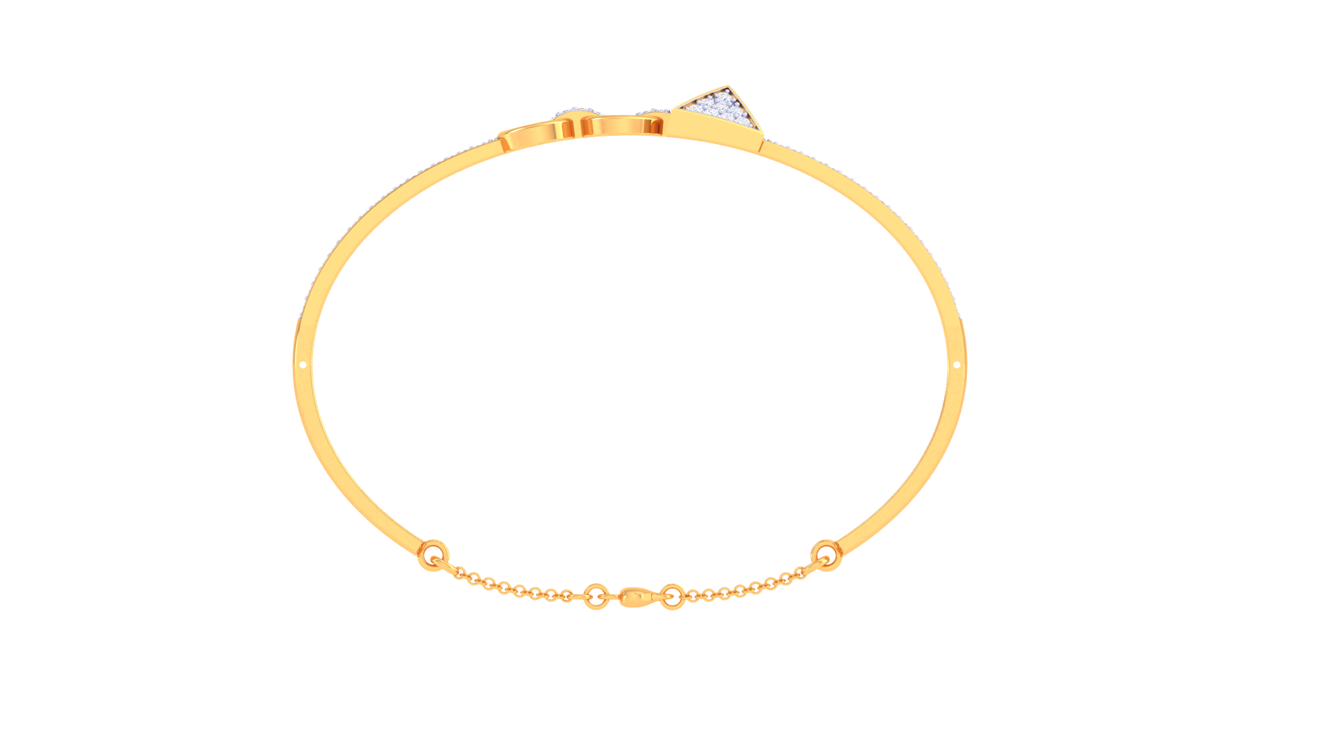Chic Geometric Glam 925 Silver Bangle for Girls in Rose Gold & Gold Finish