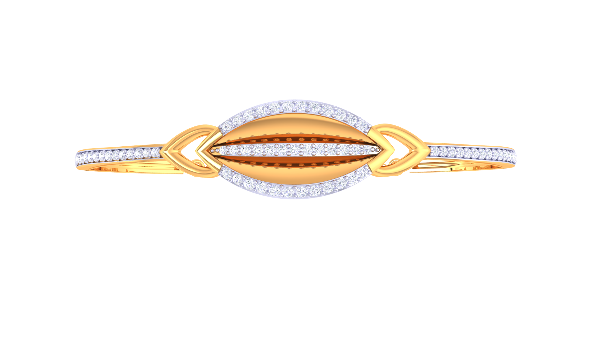 Elegant Leaf Embrace 925 Silver Bangle for Girls in Rose Gold & Gold Finish