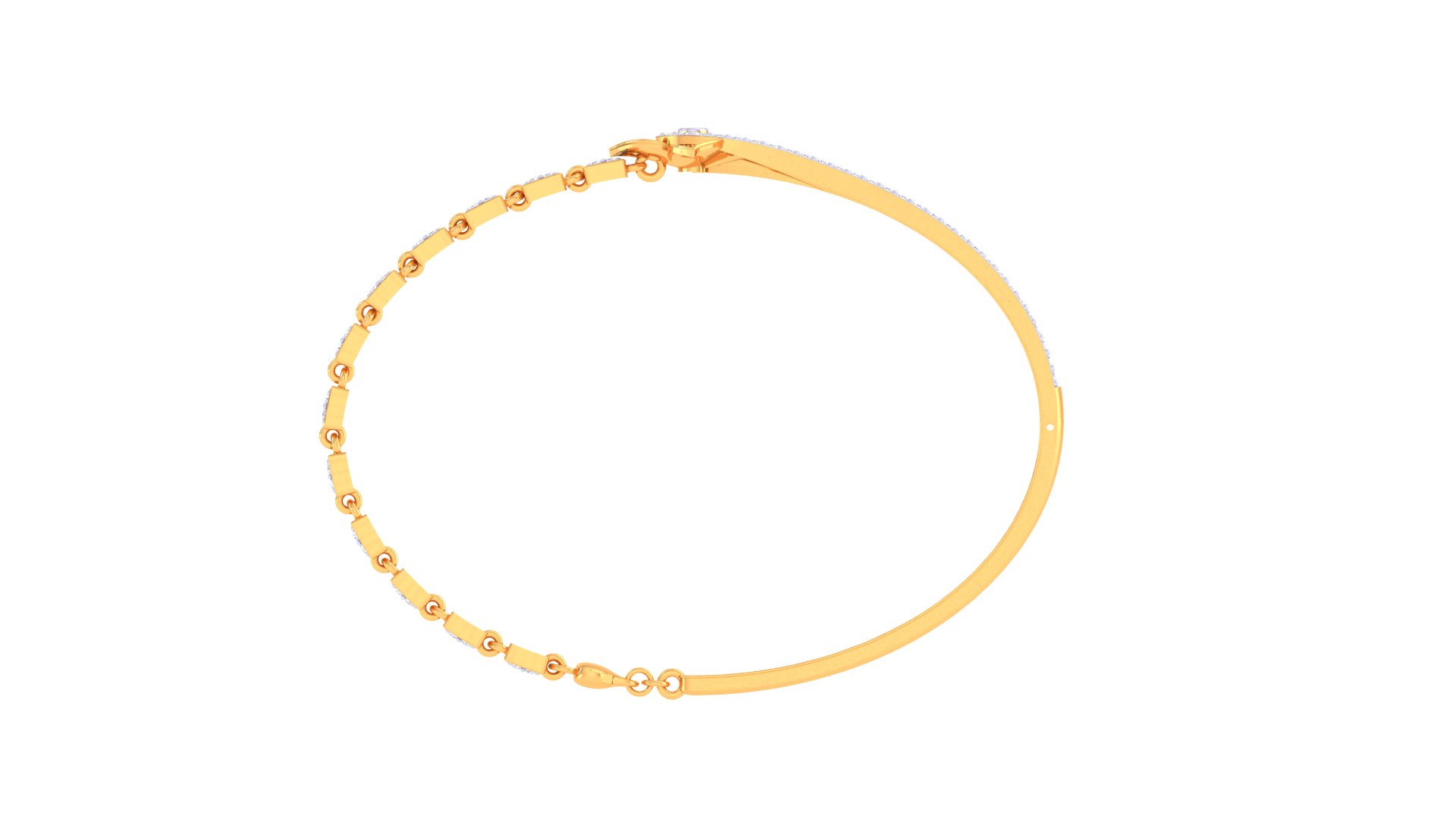 Floral Sparkle 925 Silver Bangle for Girls in Rose Gold & Gold Finish