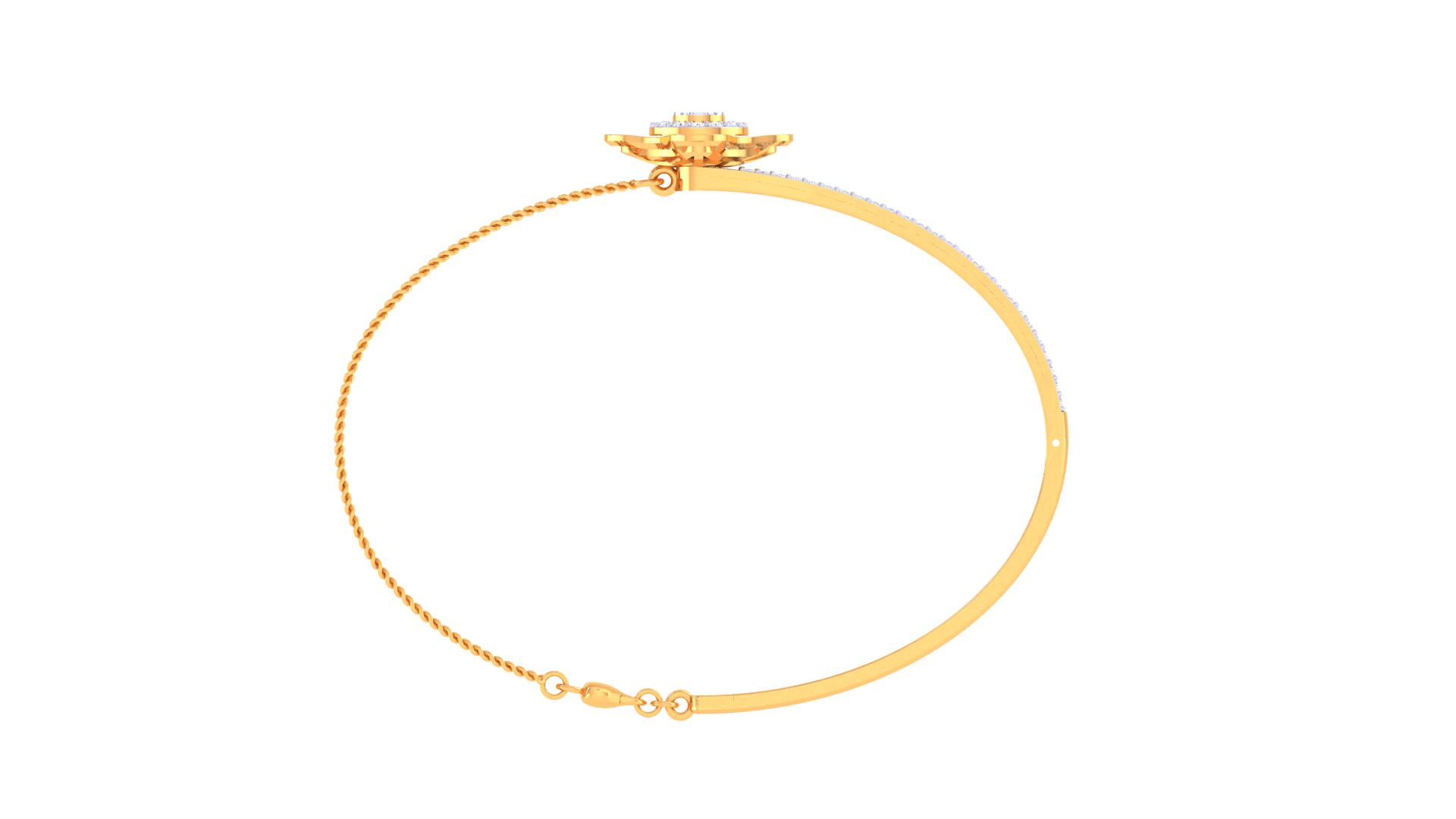 Radiant Bloom 925 Silver Bangle for Girls – Rose Gold & Gold Finish