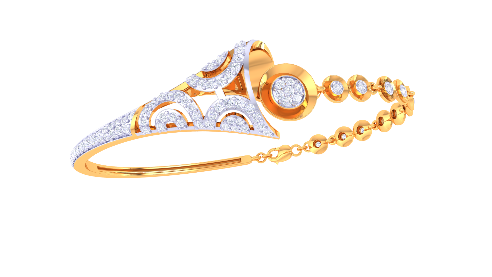 Celestial Curve 925 Silver Bangle for Girls – Rose Gold & Gold Finish