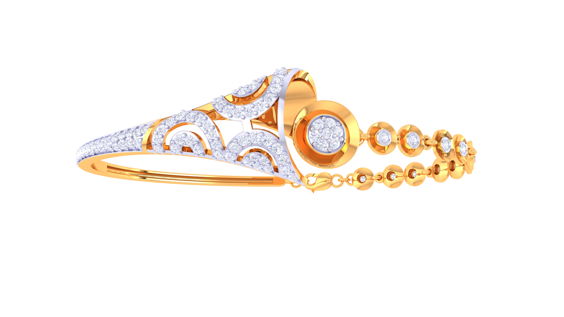 Celestial Curve 925 Silver Bangle for Girls – Rose Gold & Gold Finish