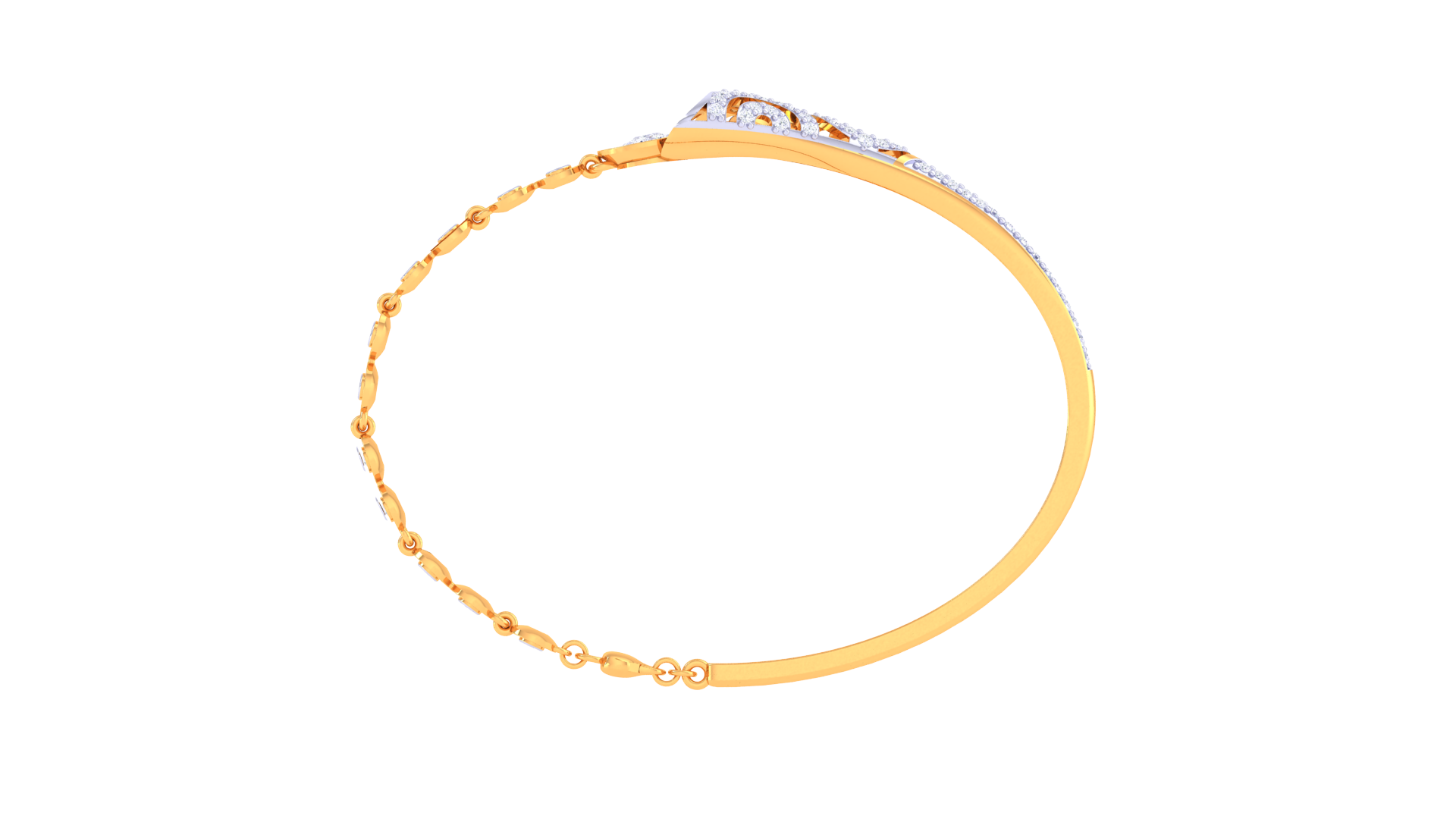 Celestial Curve 925 Silver Bangle for Girls – Rose Gold & Gold Finish