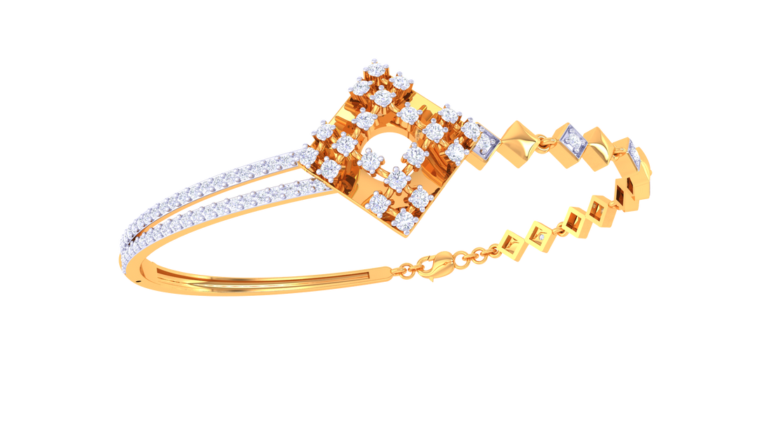 Floral Radiance 925 Silver Bangle – Rose Gold & Gold Plated