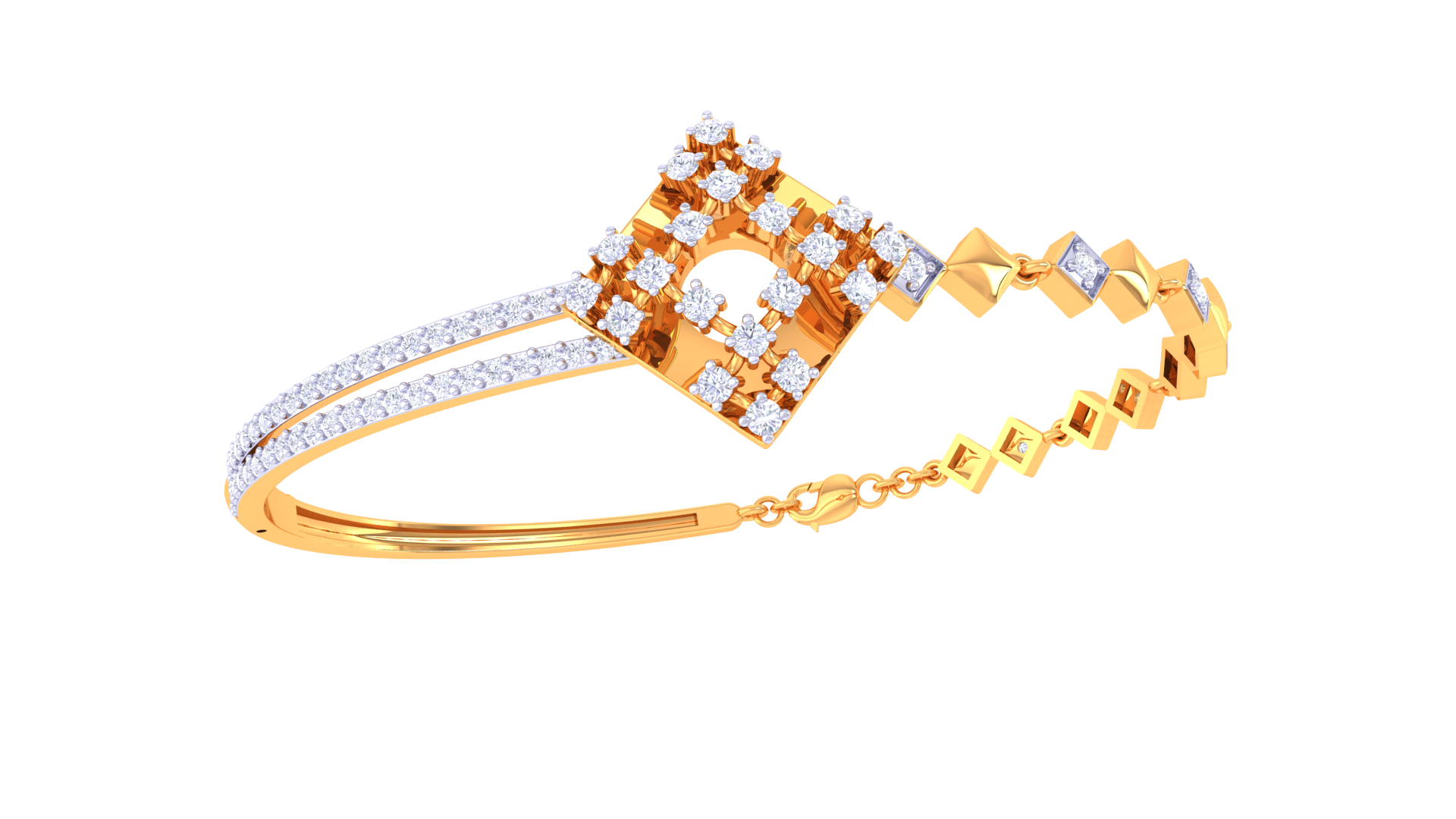 Floral Radiance 925 Silver Bangle – Rose Gold & Gold Plated