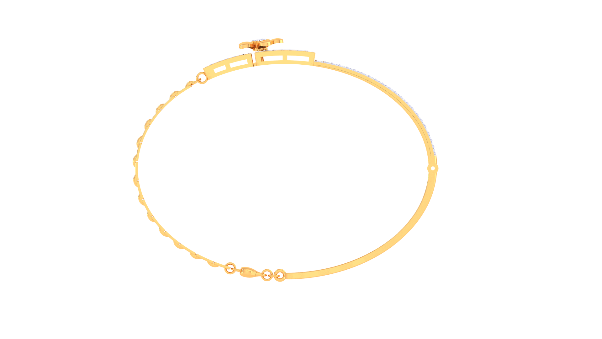 Floral Frame 925 Silver Bangle – Stylish Bracelet for Girls in Rose Gold & Gold