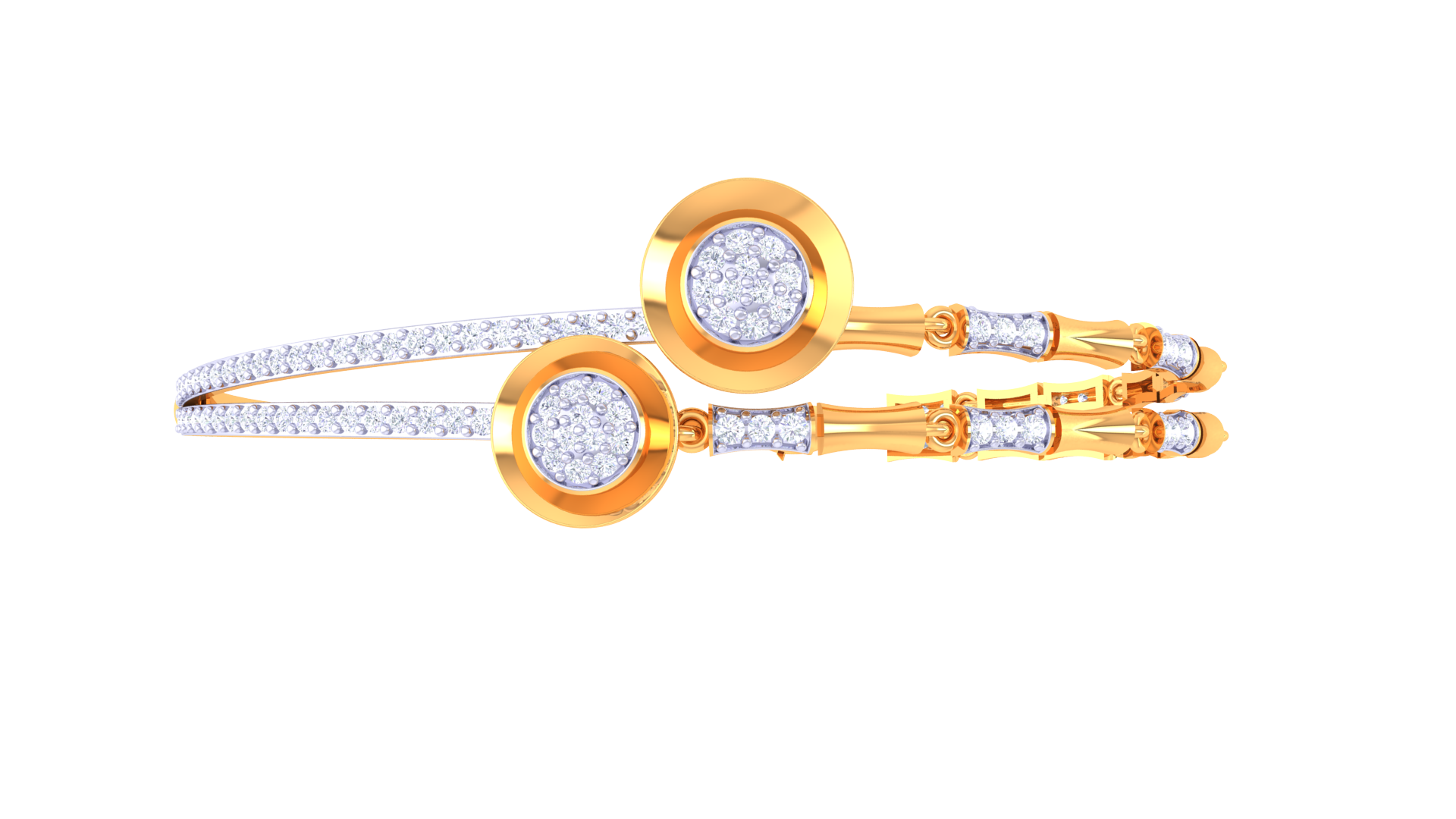 Modern Circle Charm 925 Silver Bangle Bracelet for Girls – Rose Gold & Gold Finish