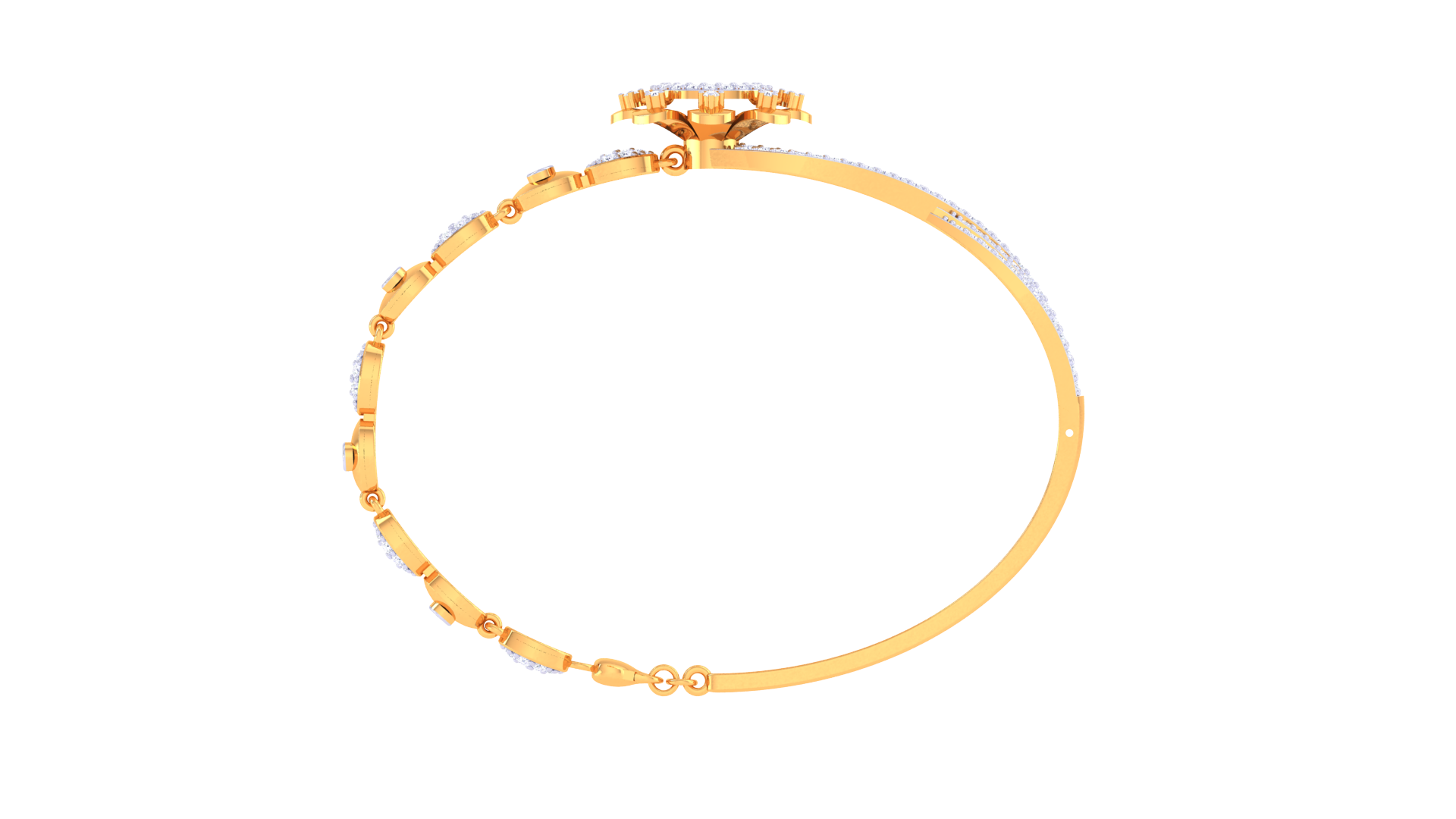 Floral Radiance 925 Silver Designer Bangle Bracelet for Girls – Rose Gold & Gold Finish