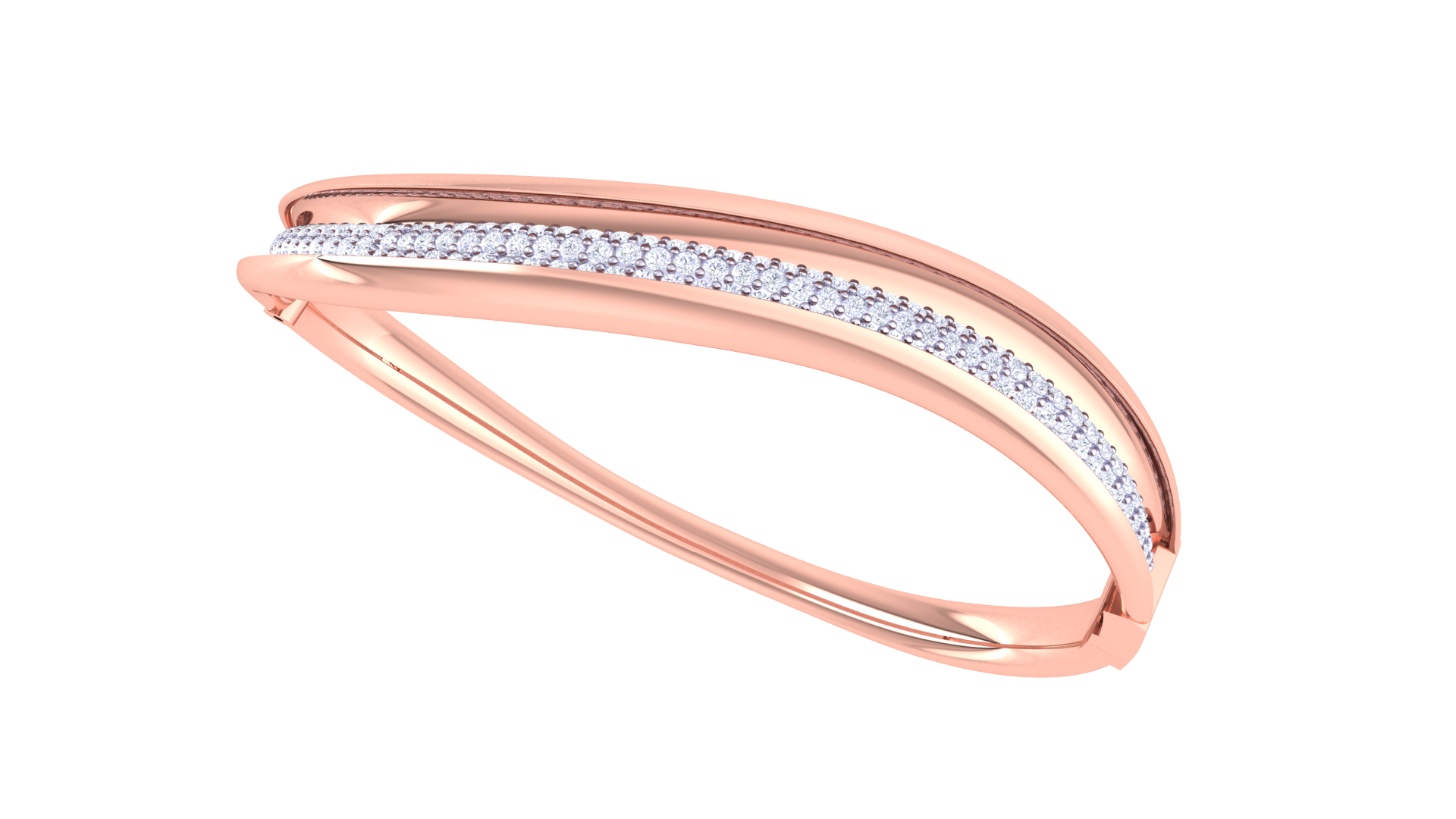 Modern Twist 925 Silver Bangle for Girls – Elegant Rose Gold & Gold Bracelet Design