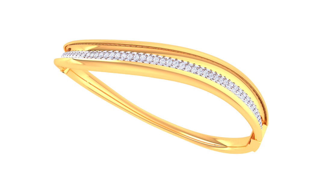 Modern Twist 925 Silver Bangle for Girls – Elegant Rose Gold & Gold Bracelet Design