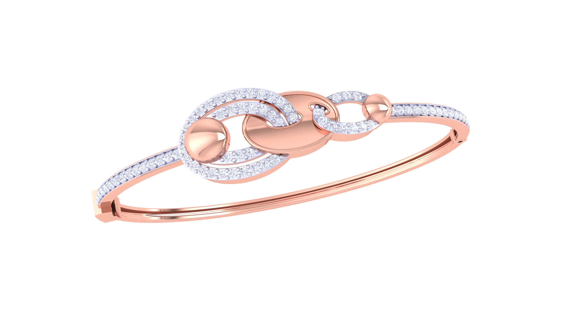 Glam Loop 925 Silver Bangle for Girls – Stylish Designer Bracelet in Rose Gold & Gold
