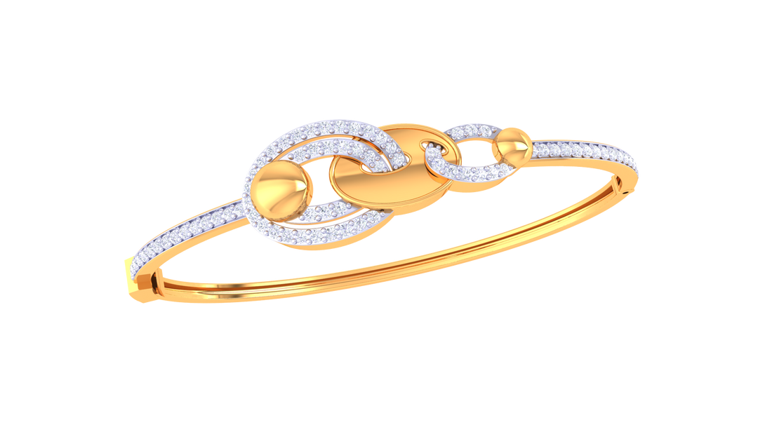 Glam Loop 925 Silver Bangle for Girls – Stylish Designer Bracelet in Rose Gold & Gold