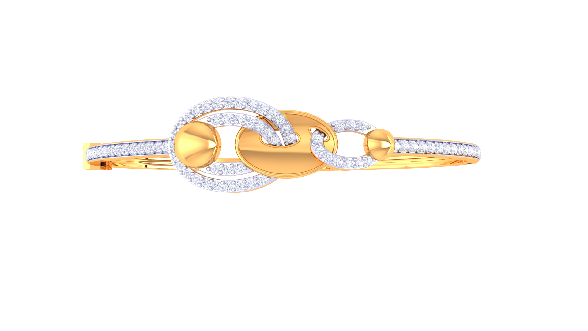 Glam Loop 925 Silver Bangle for Girls – Stylish Designer Bracelet in Rose Gold & Gold