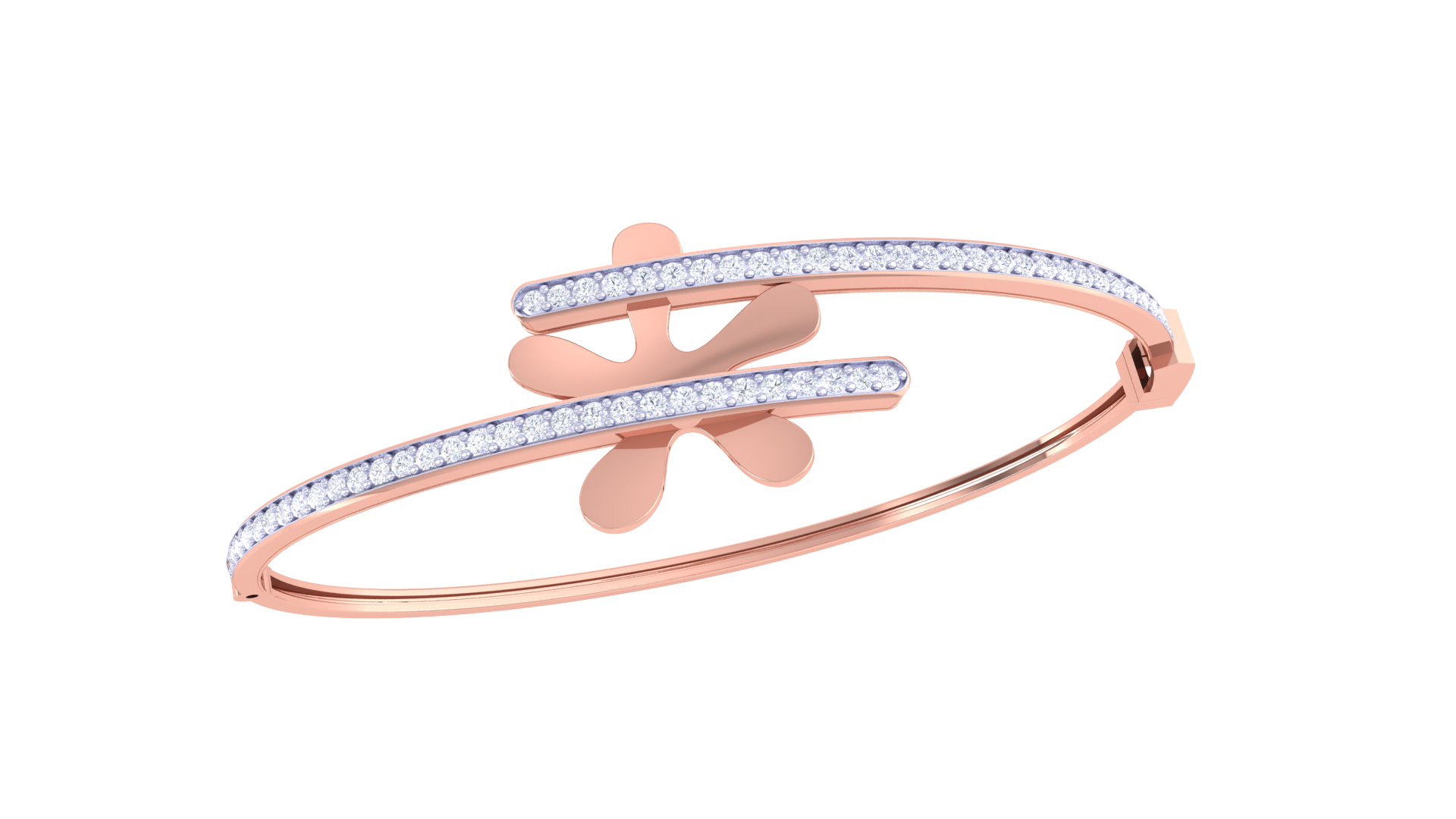 Floral Spark 925 Silver Bangle for Girls – Stylish Flower Bracelet in Rose Gold & Gold Finish
