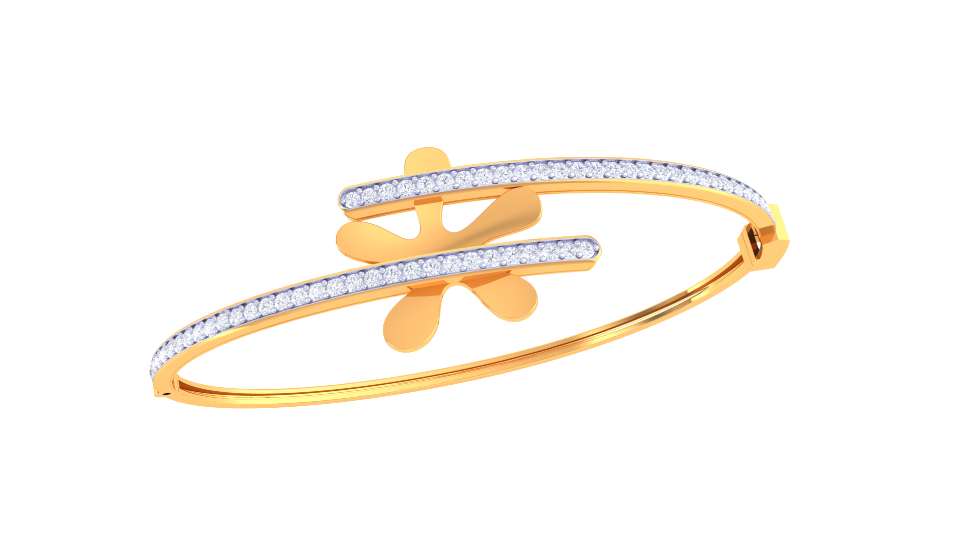 Floral Spark 925 Silver Bangle for Girls – Stylish Flower Bracelet in Rose Gold & Gold Finish