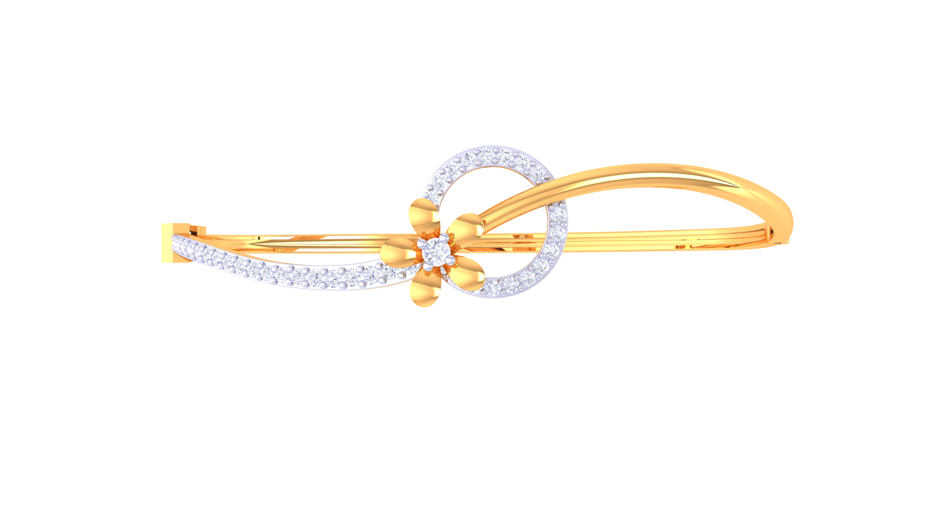 Petal Grace 925 Silver Flower Bangle for Girls – Elegant Rose Gold & Gold Bracelet