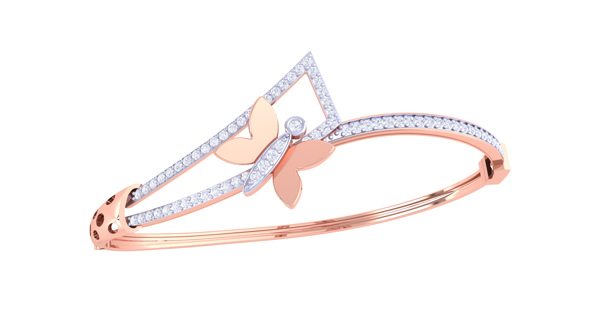 Butterfly Bloom 925 Silver Bangle Bracelet for Girls – Elegant Rose Gold & Gold Jewelry