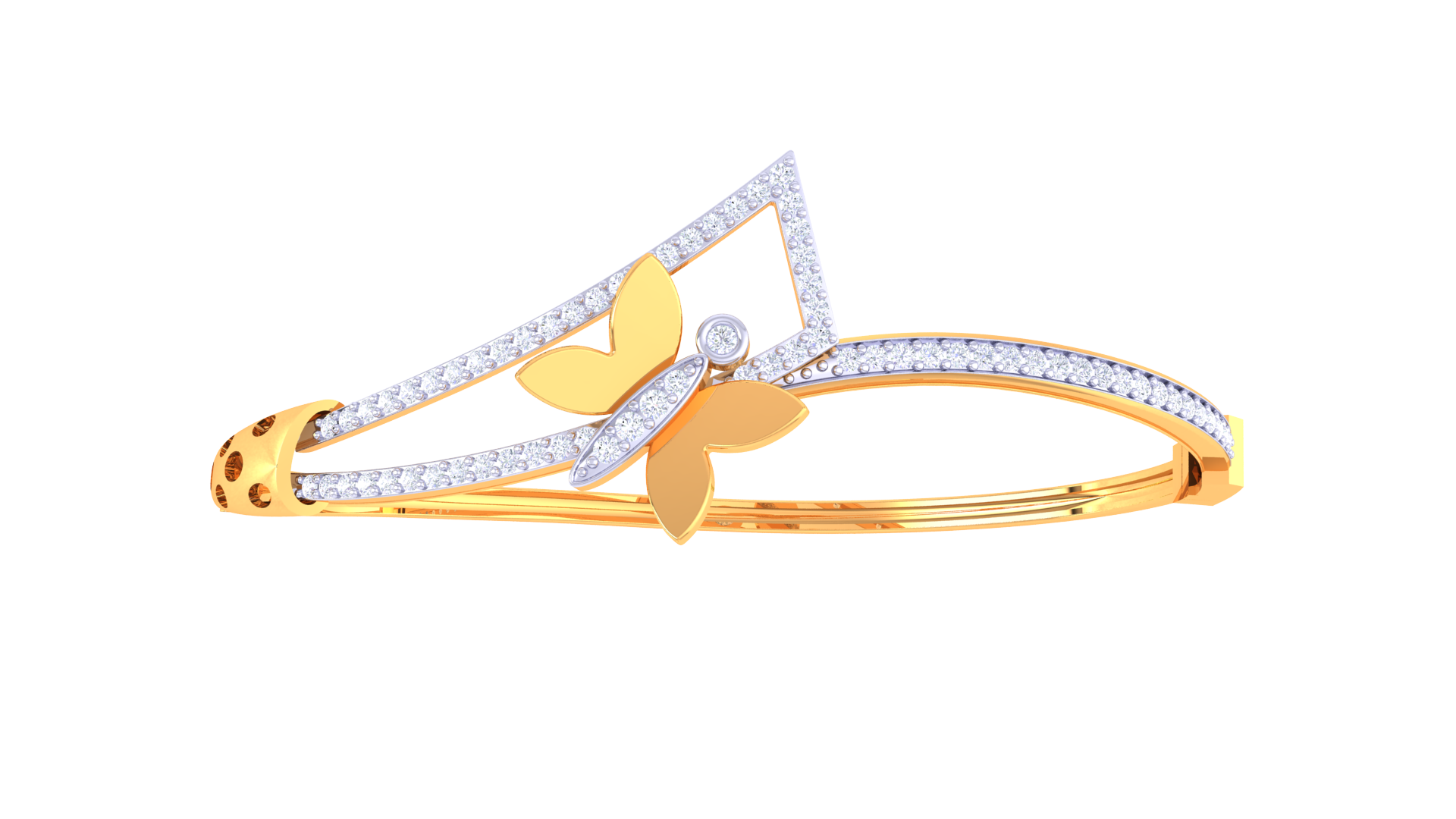 Butterfly Bloom 925 Silver Bangle Bracelet for Girls – Elegant Rose Gold & Gold Jewelry