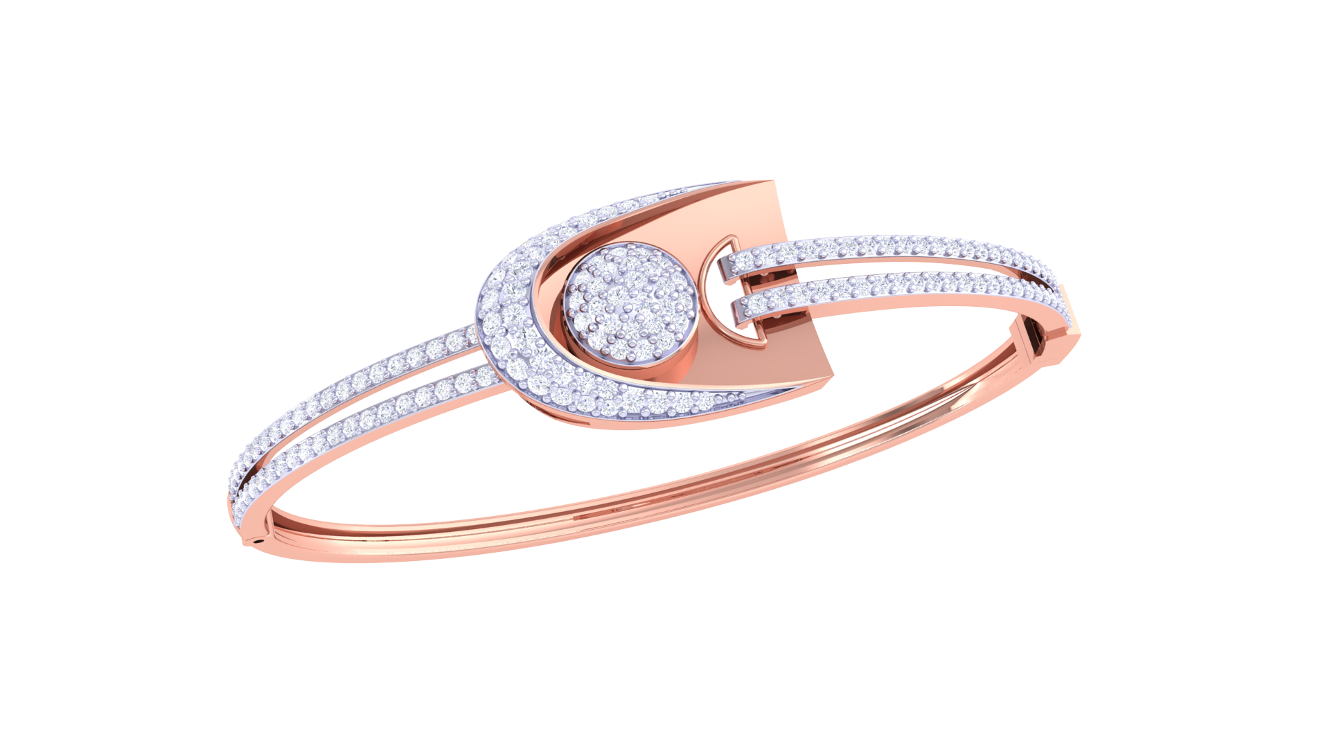 Celestial Glow 925 Silver Designer Bangle for Girls – Rose Gold & Gold Finish