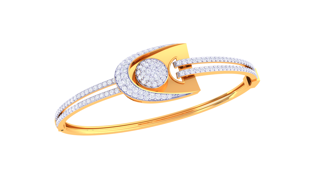 Celestial Glow 925 Silver Designer Bangle for Girls – Rose Gold & Gold Finish