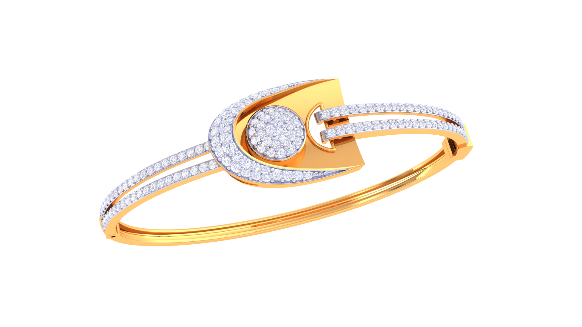 Celestial Glow 925 Silver Designer Bangle for Girls – Rose Gold & Gold Finish
