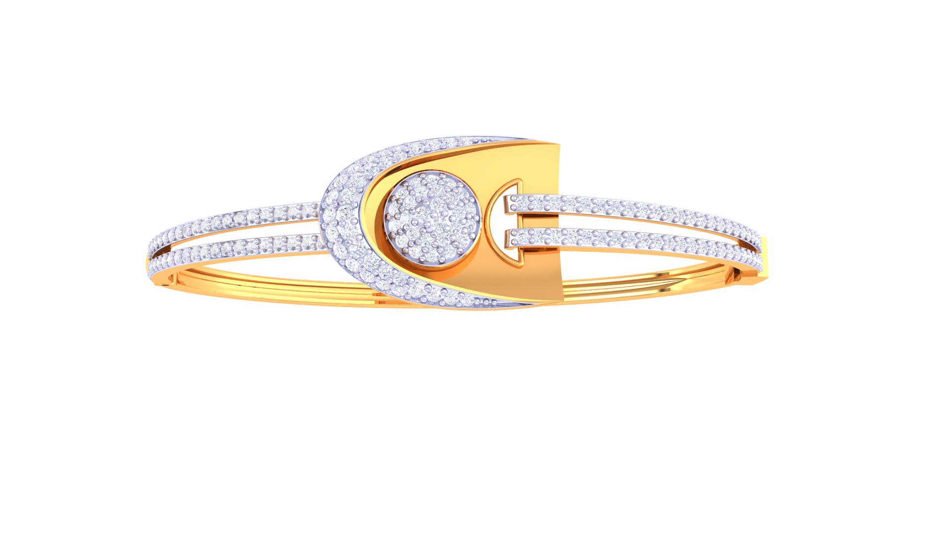 Celestial Glow 925 Silver Designer Bangle for Girls – Rose Gold & Gold Finish