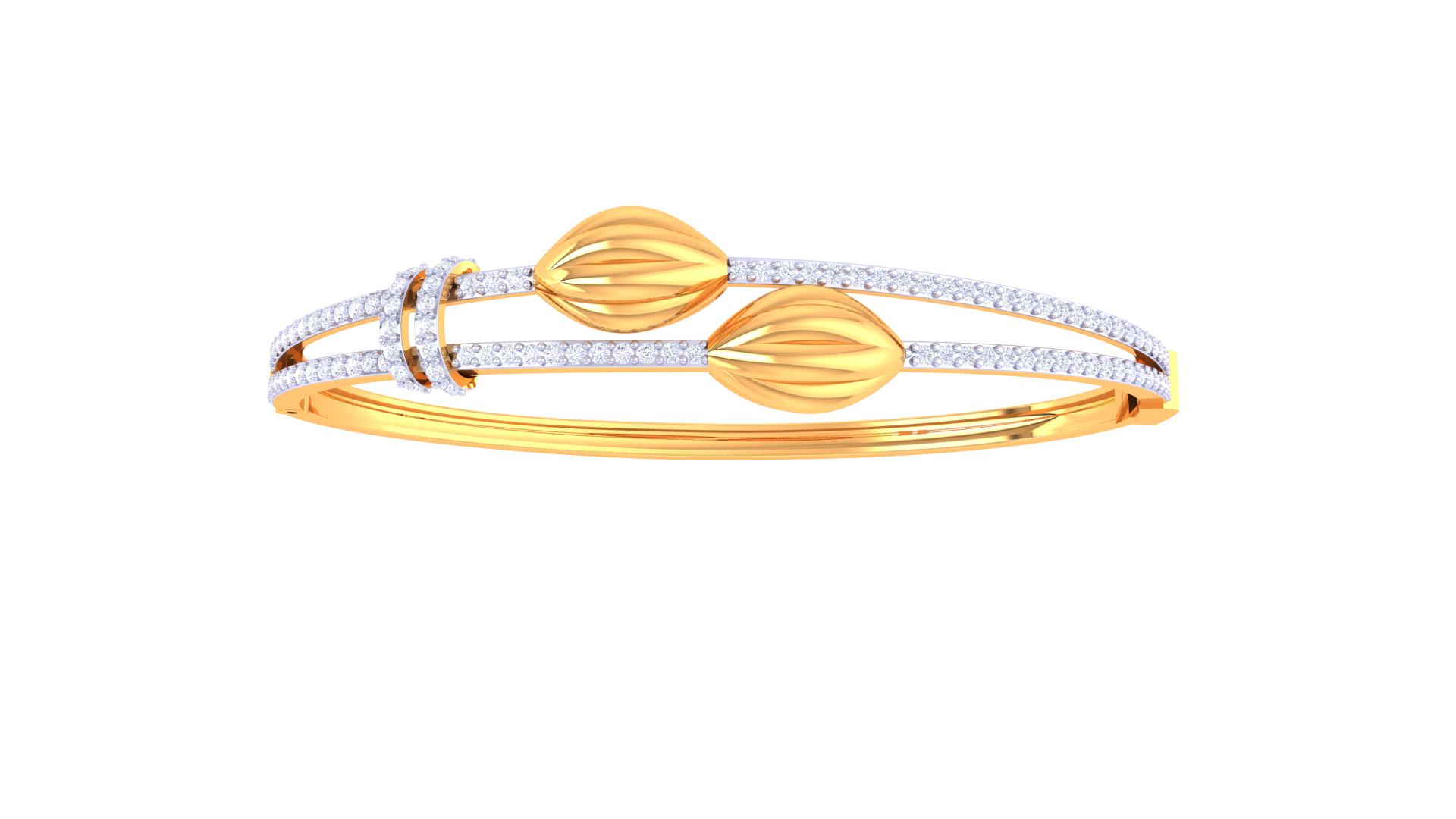 Elegant Petal Duo 925 Silver Bangle for Girls – Gold & Rose Gold Finish