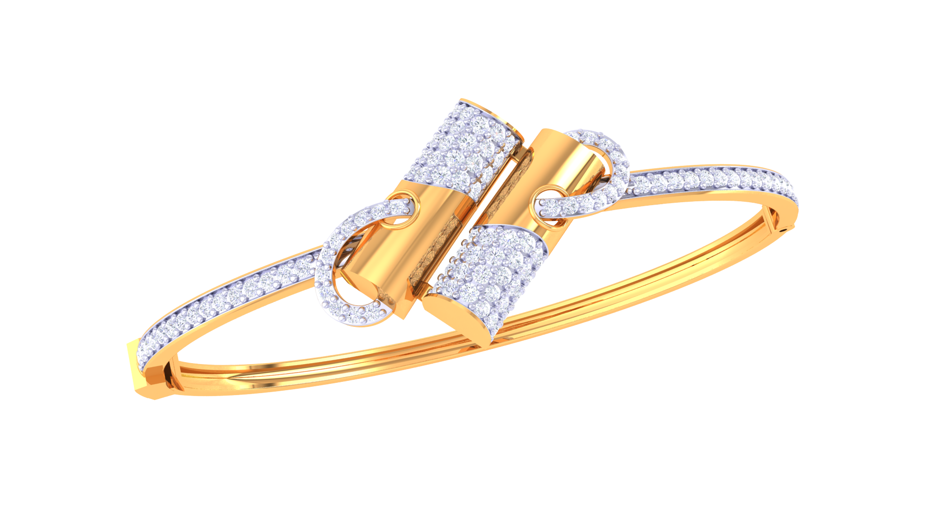 Glam Loop Link 925 Silver Bangle for Girls – Rose Gold & Gold Finish