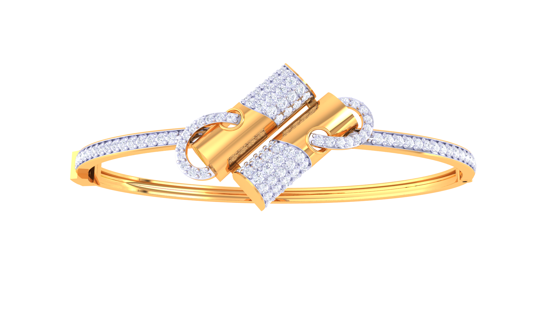 Glam Loop Link 925 Silver Bangle for Girls – Rose Gold & Gold Finish