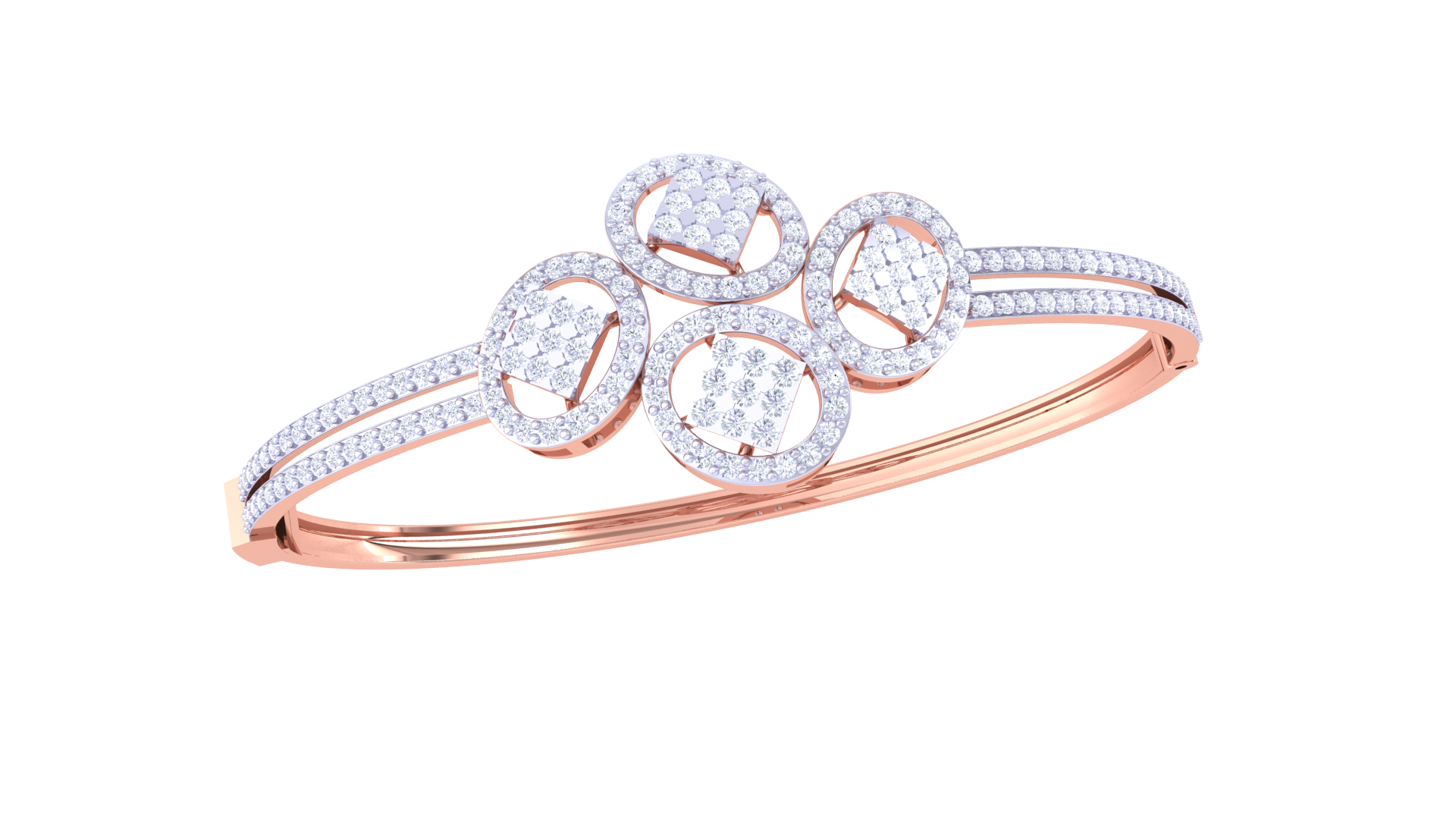 Floral Radiance 925 Silver Bangle for Girls – Designer Rose Gold & Gold Jewelry