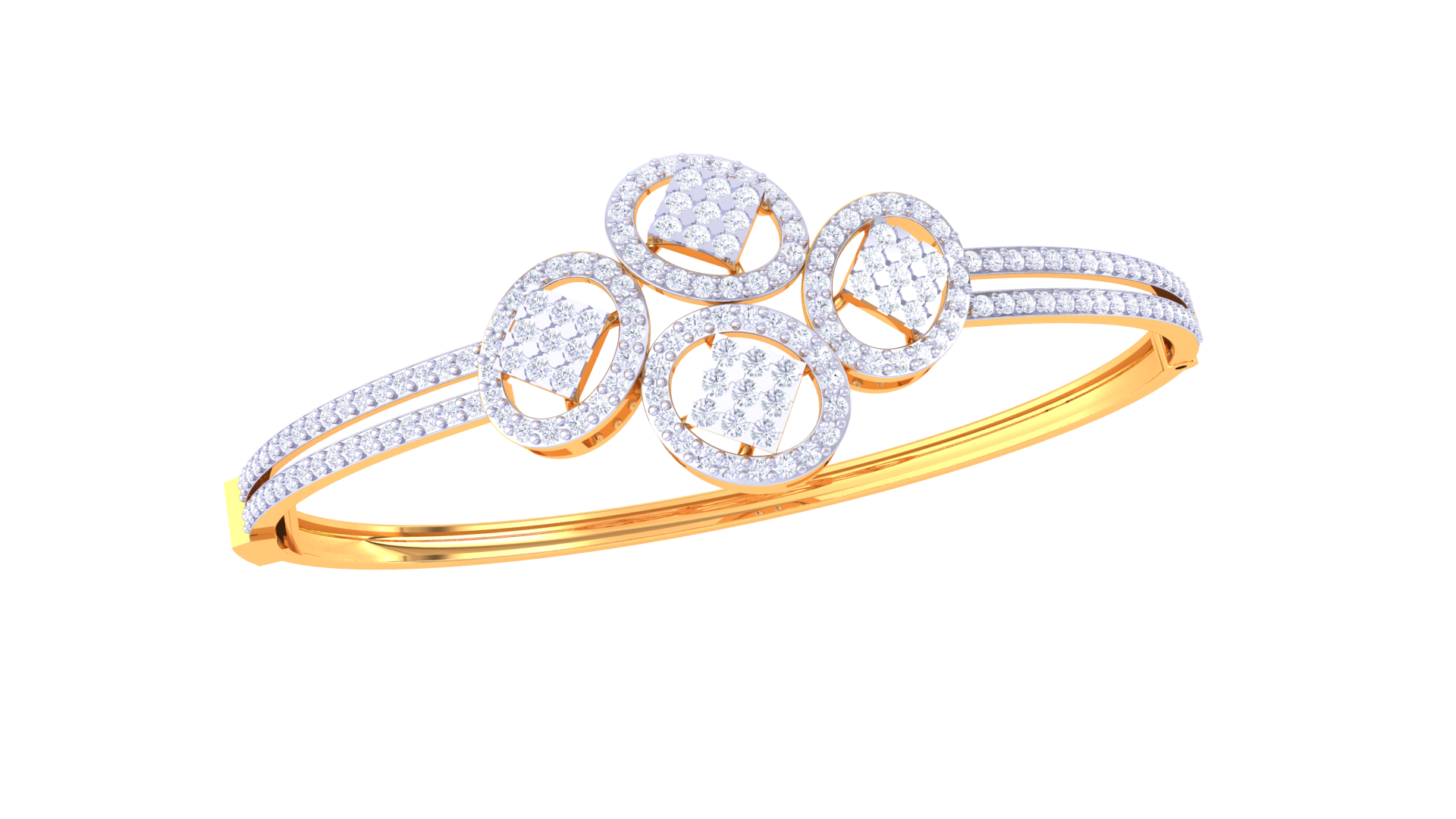 Floral Radiance 925 Silver Bangle for Girls – Designer Rose Gold & Gold Jewelry