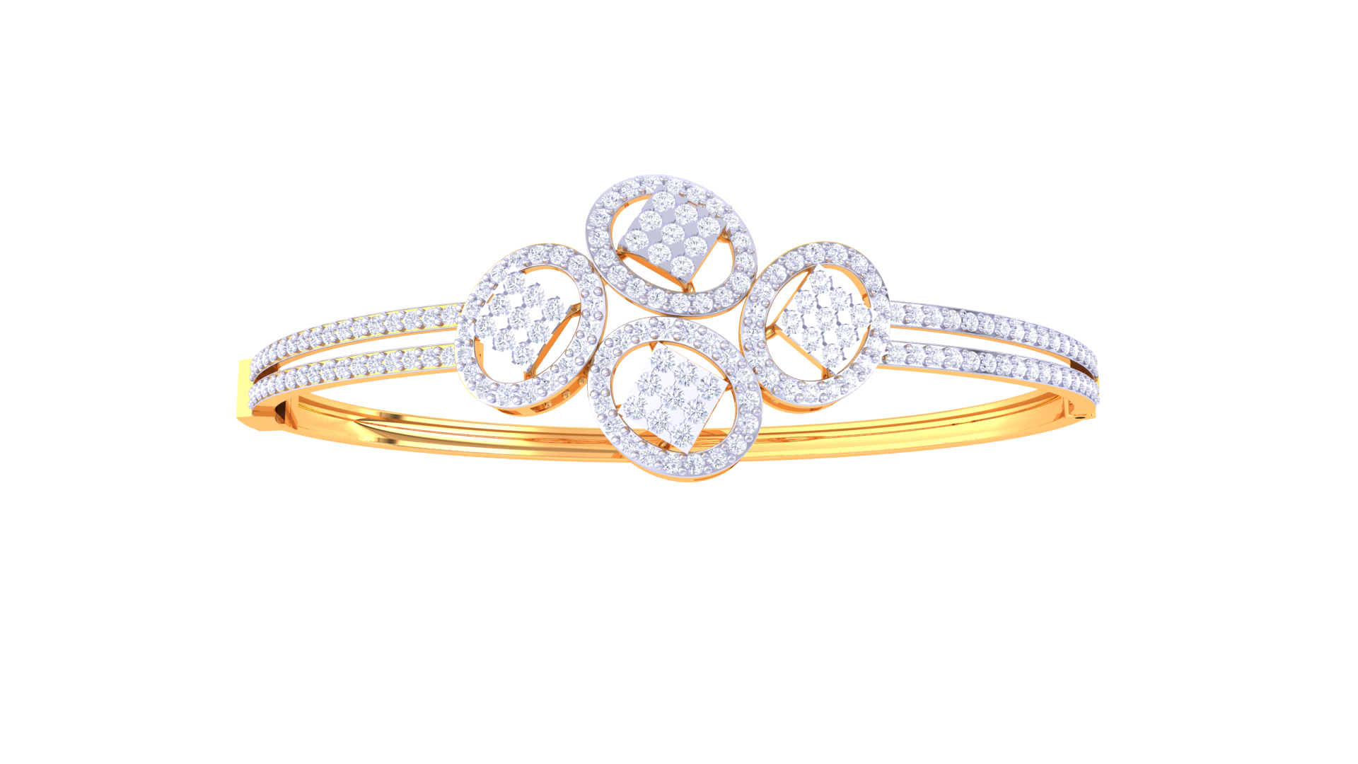 Floral Radiance 925 Silver Bangle for Girls – Designer Rose Gold & Gold Jewelry
