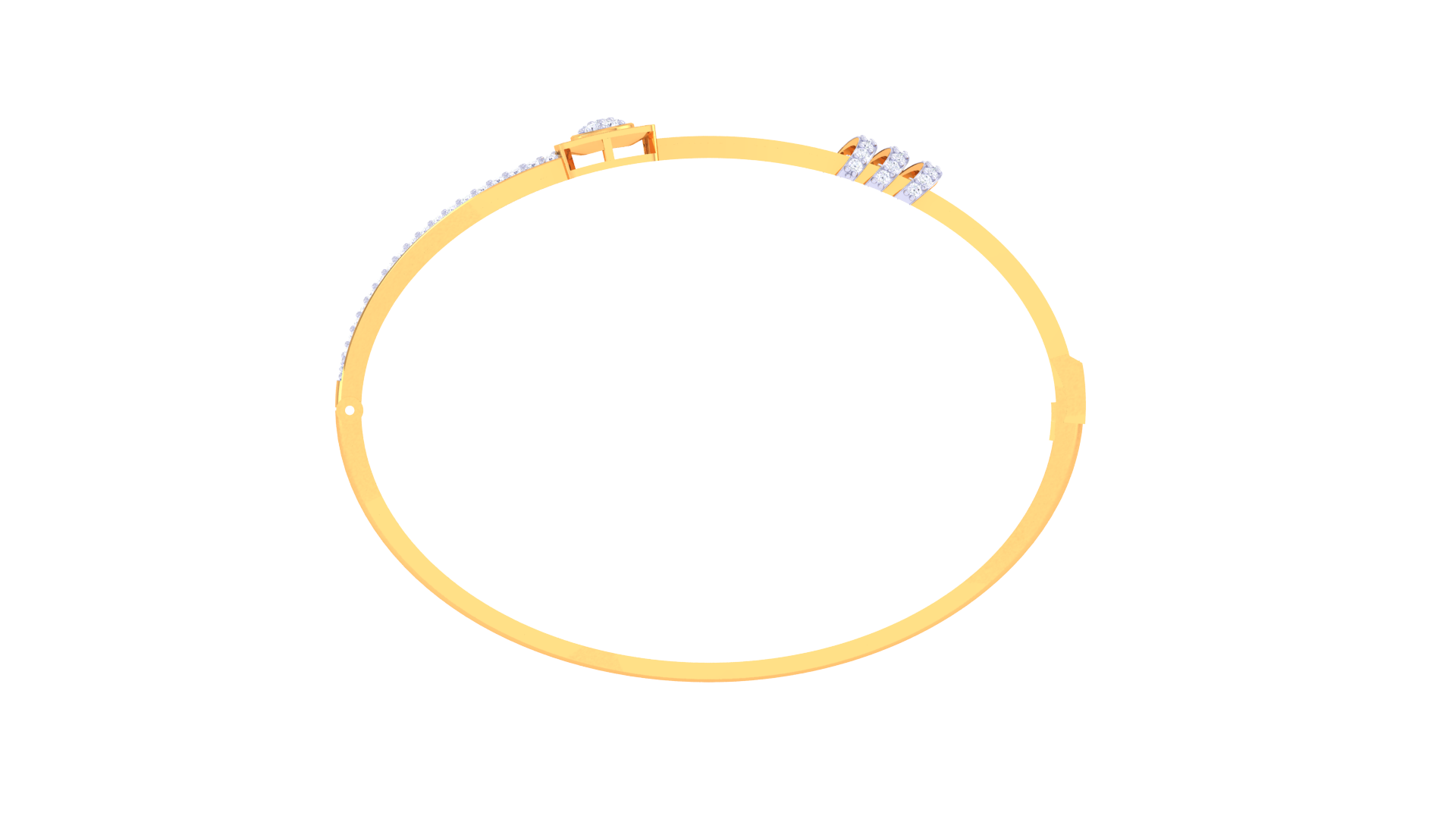 Modern Grid 925 Silver Designer Bangle for Girls in Rose Gold & Gold