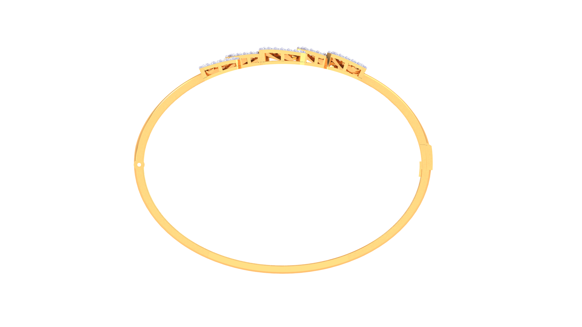Geometric Shine 925 Silver Bangle for Girls in Rose Gold & Gold