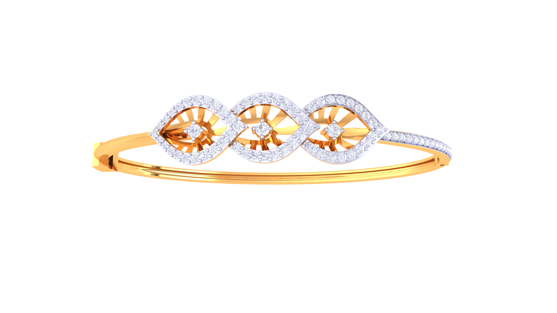 Elegant Petal Loop 925 Silver Bangle for Girls in Rose Gold & Gold Finish