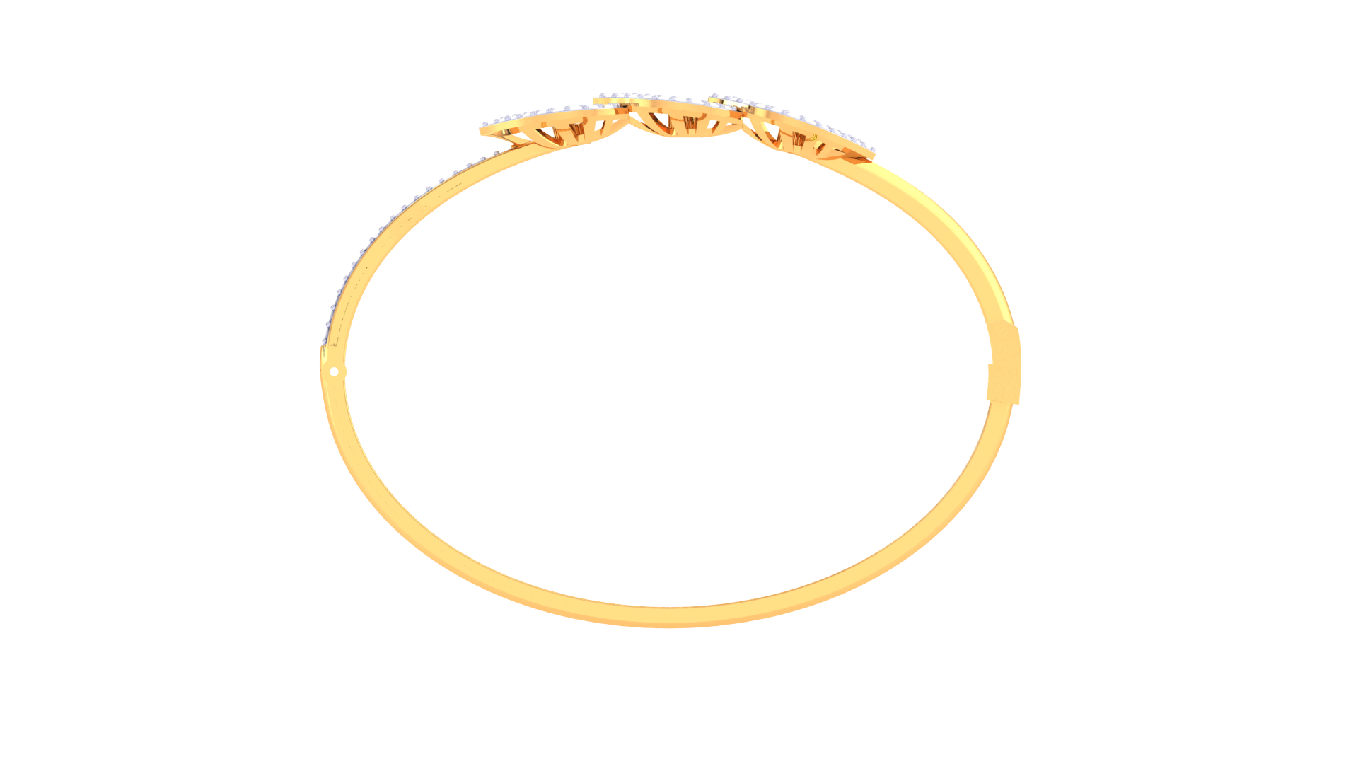 Elegant Petal Loop 925 Silver Bangle for Girls in Rose Gold & Gold Finish