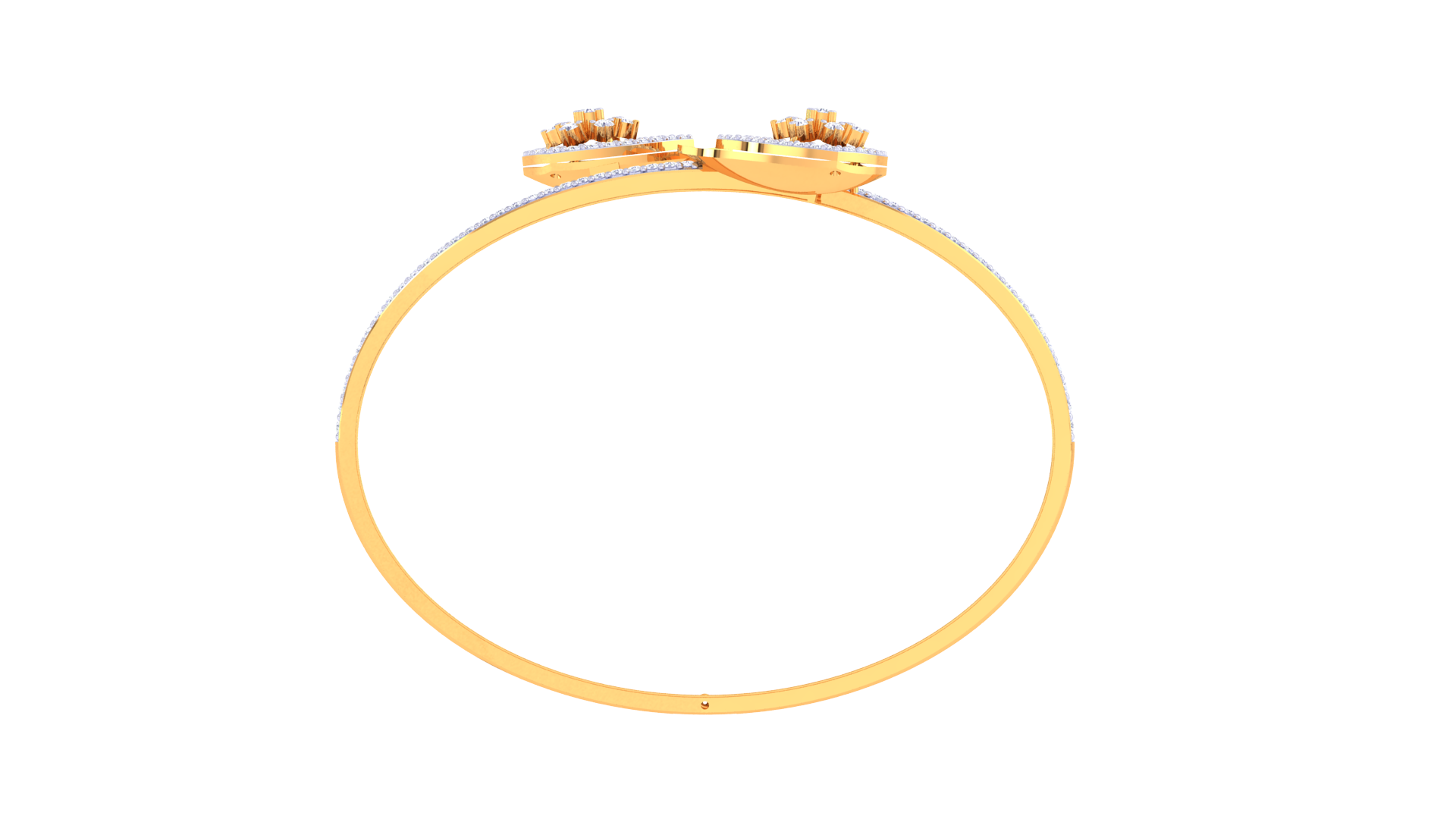 Glam Trilliant Bloom 925 Silver Bangle for Girls in Rose Gold & Gold Finish
